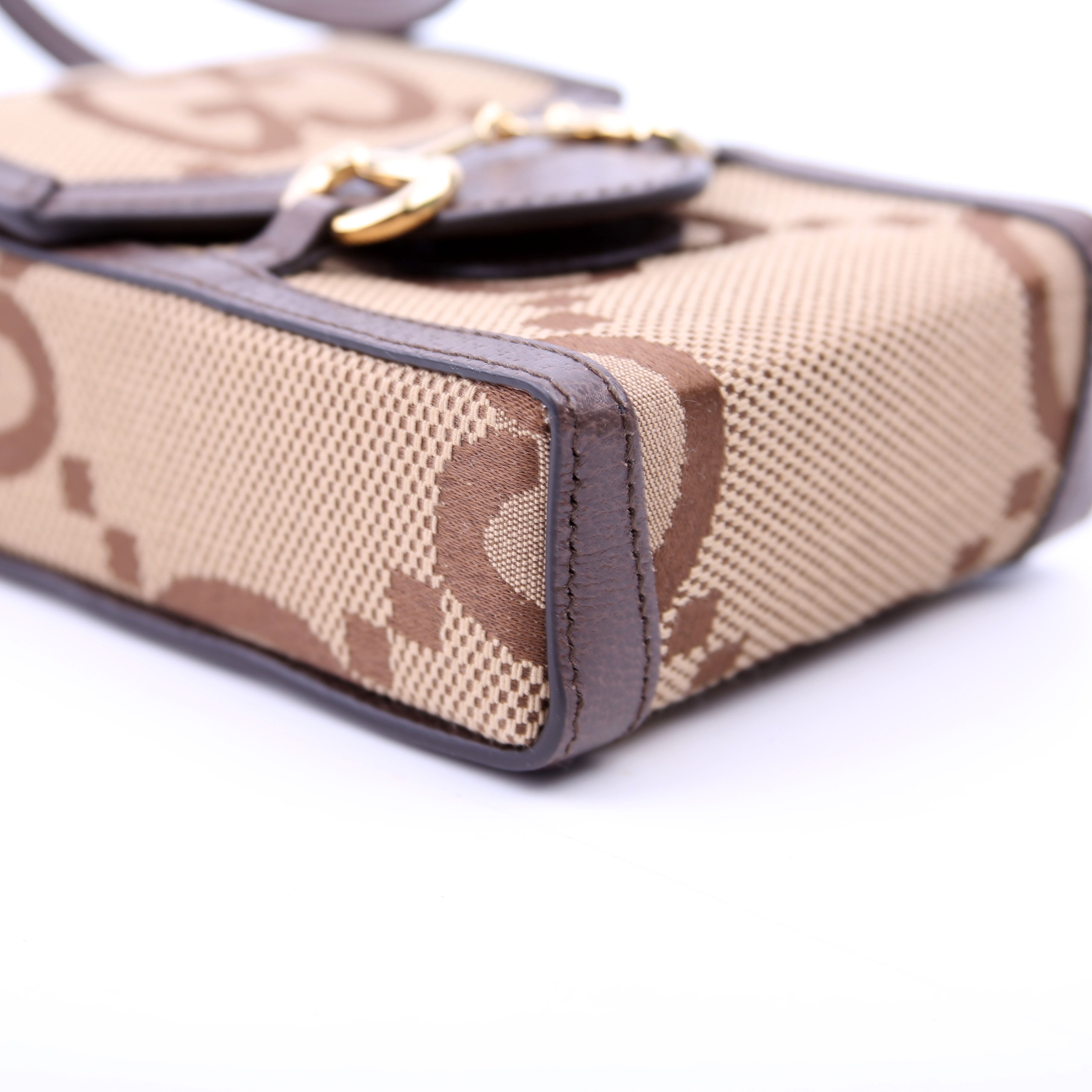 Gucci 625615 Horsebit 1955 Jumbo GG Canvas Mini Bag