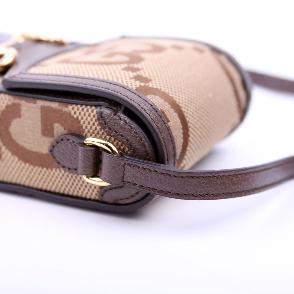 Gucci 625615 Horsebit 1955 Jumbo GG Canvas Mini Bag