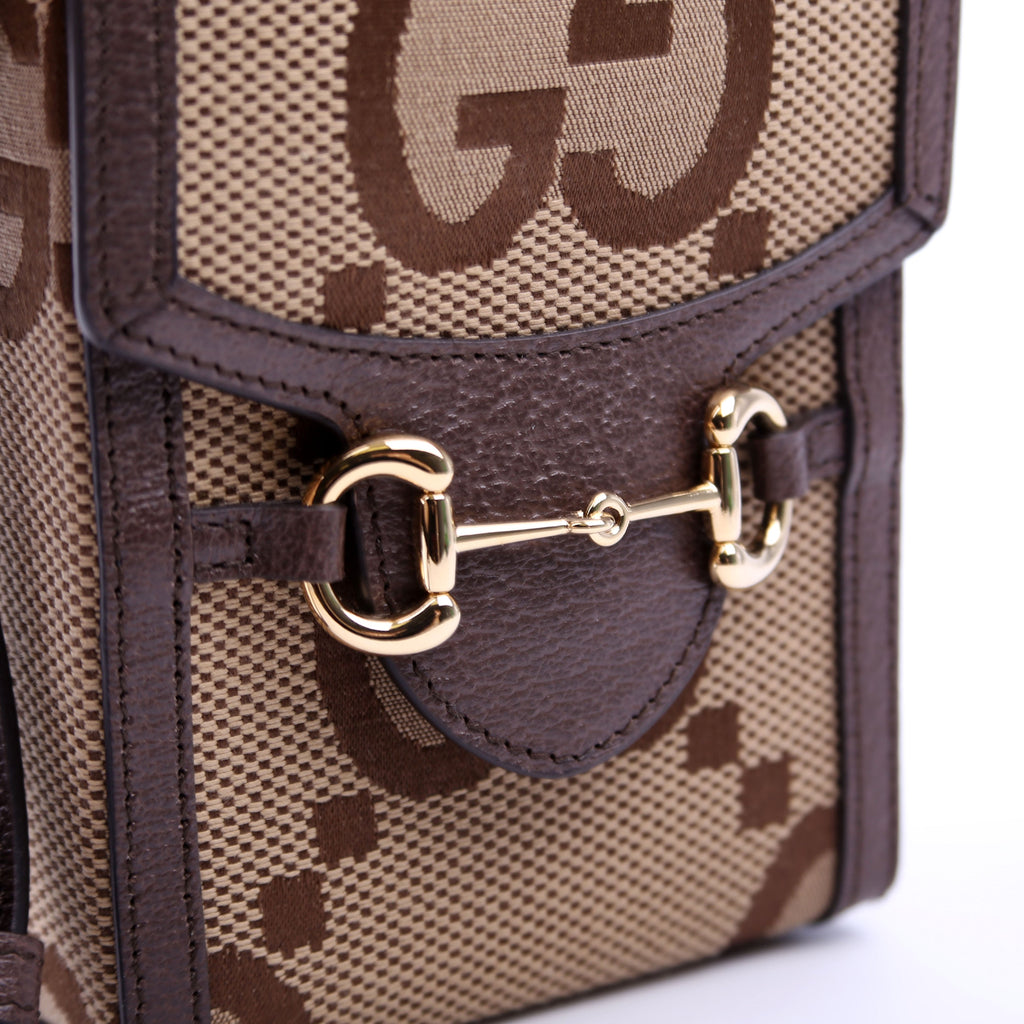 Gucci 625615 Horsebit 1955 Jumbo GG Canvas Mini Bag