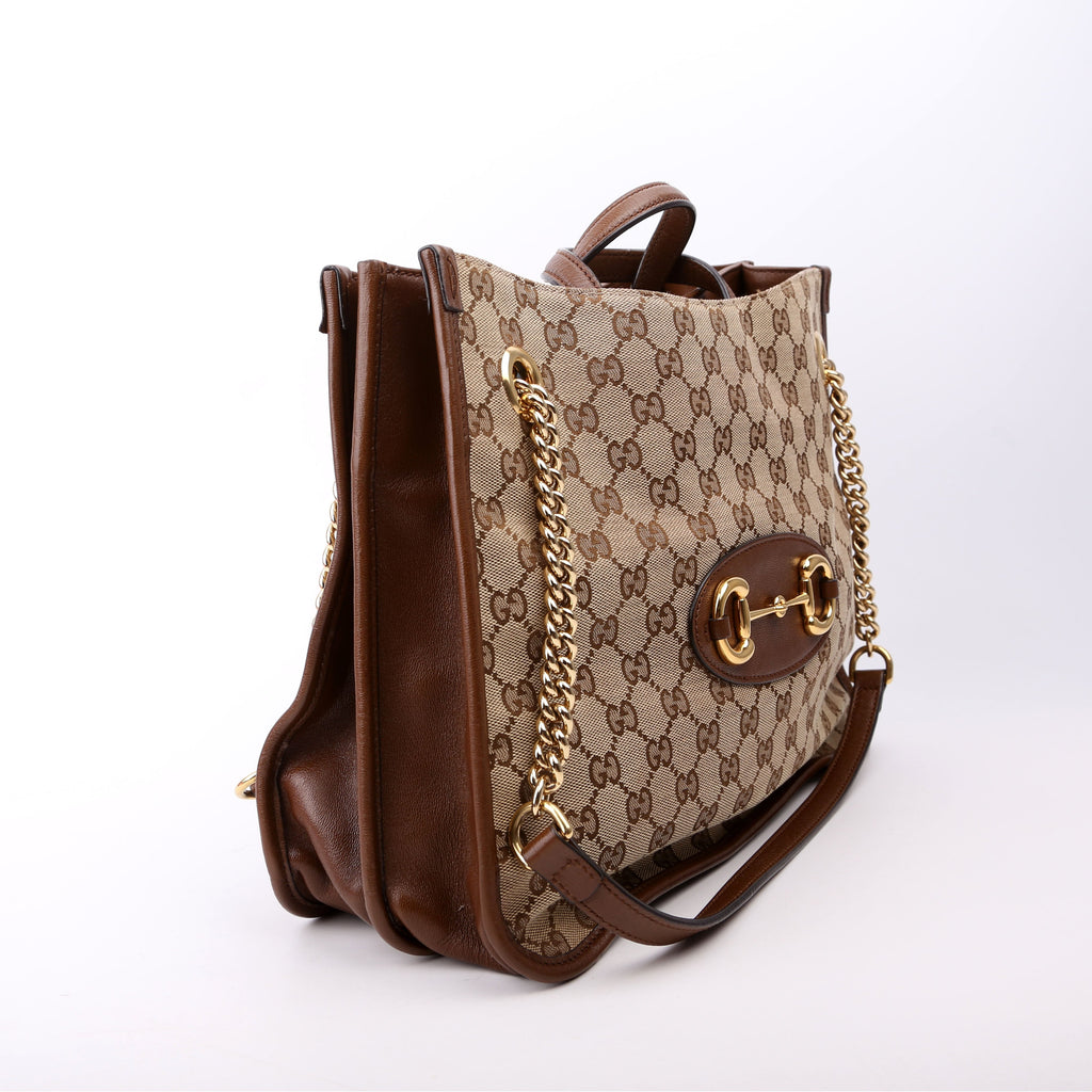Gucci 621144 1955 Horsebit Large Tote Brown
