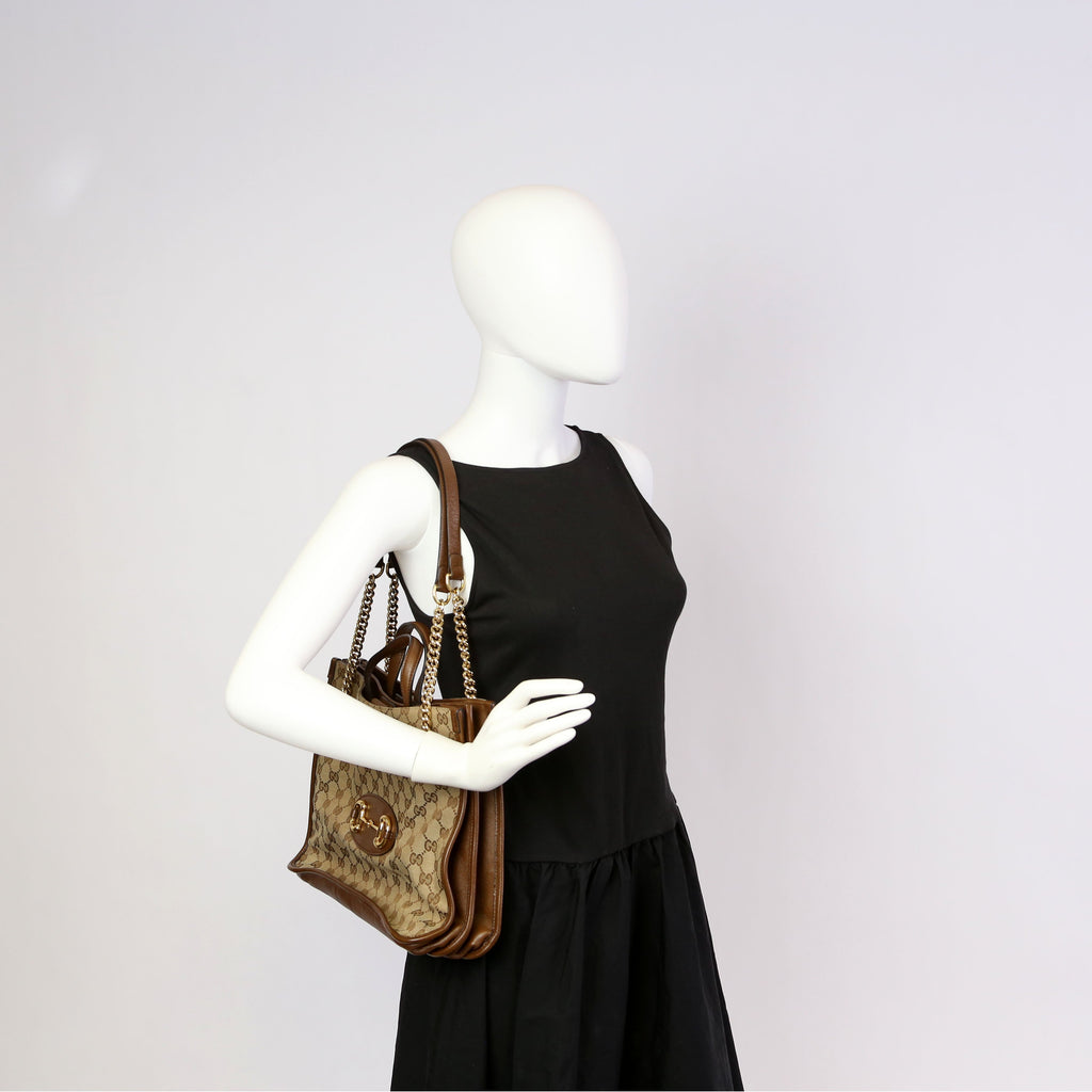 Gucci 621144 1955 Horsebit Large Tote Brown