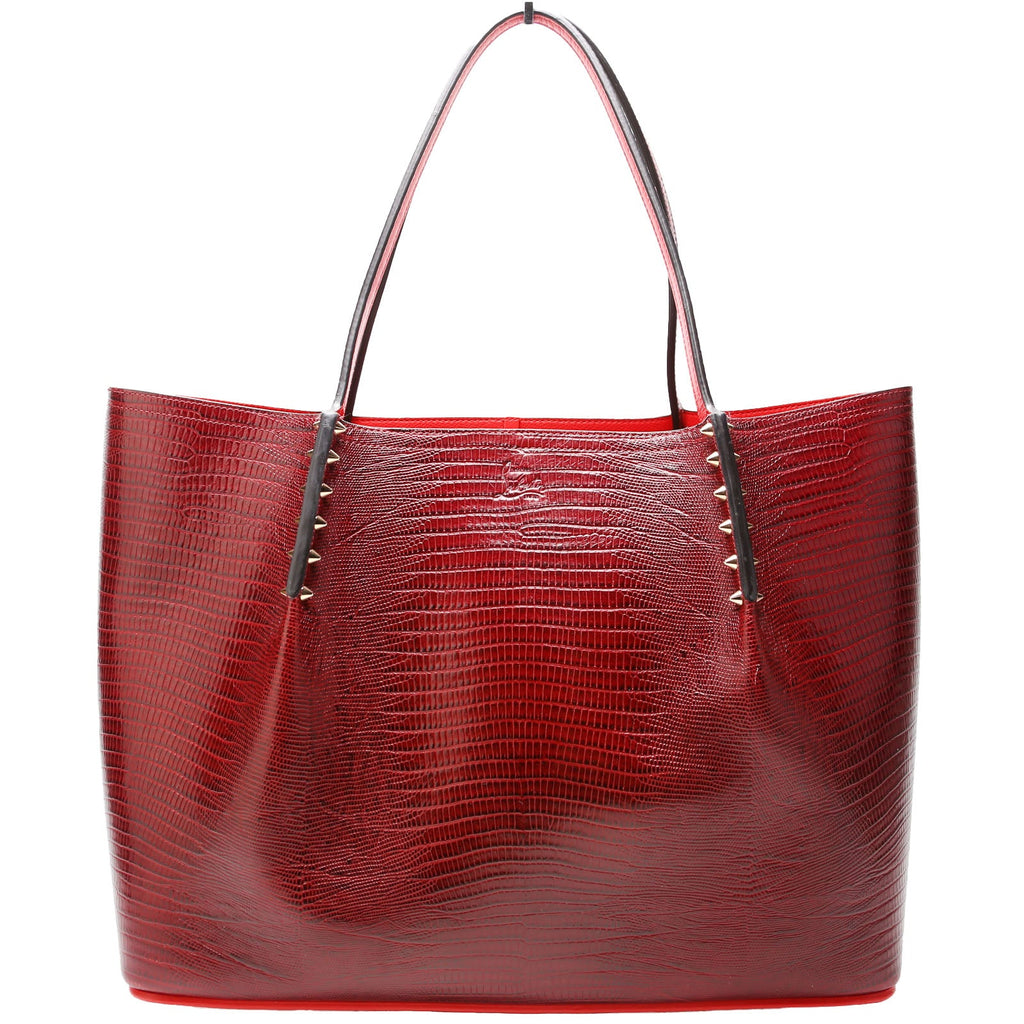 Cabarock Snake Embossed Large Tote Red