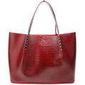 Cabarock Snake Embossed Large Tote Red
