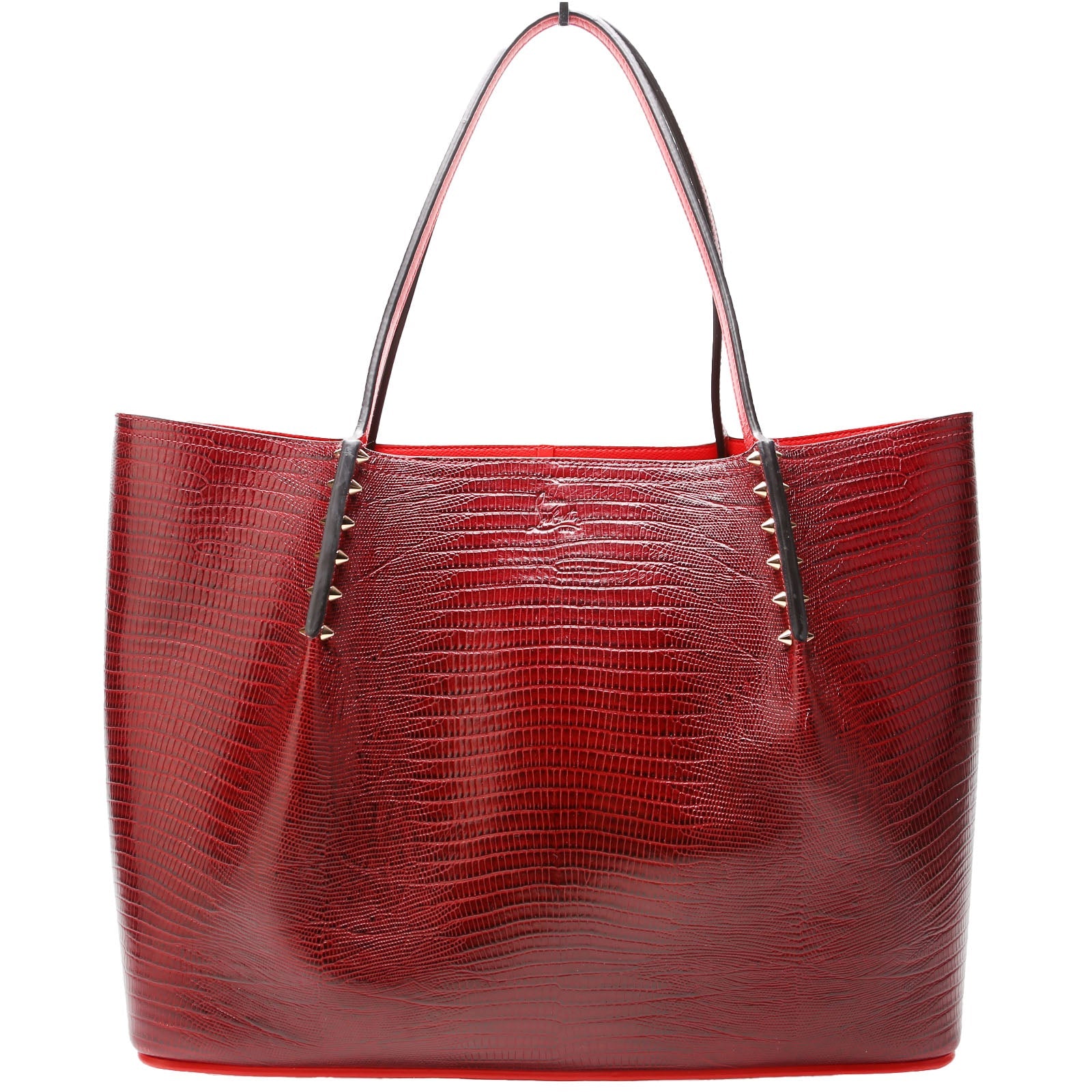Cabarock Snake Embossed Large Tote Red
