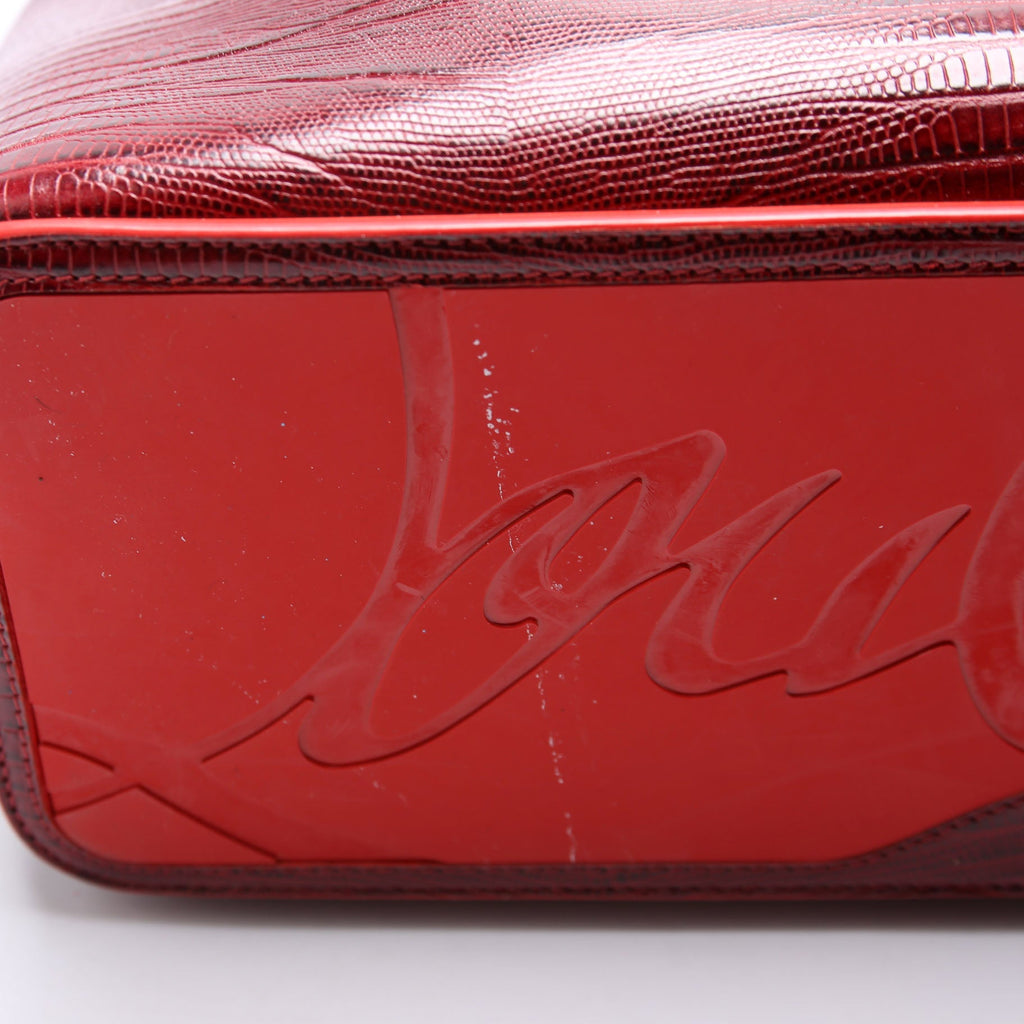 Cabarock Snake Embossed Large Tote Red