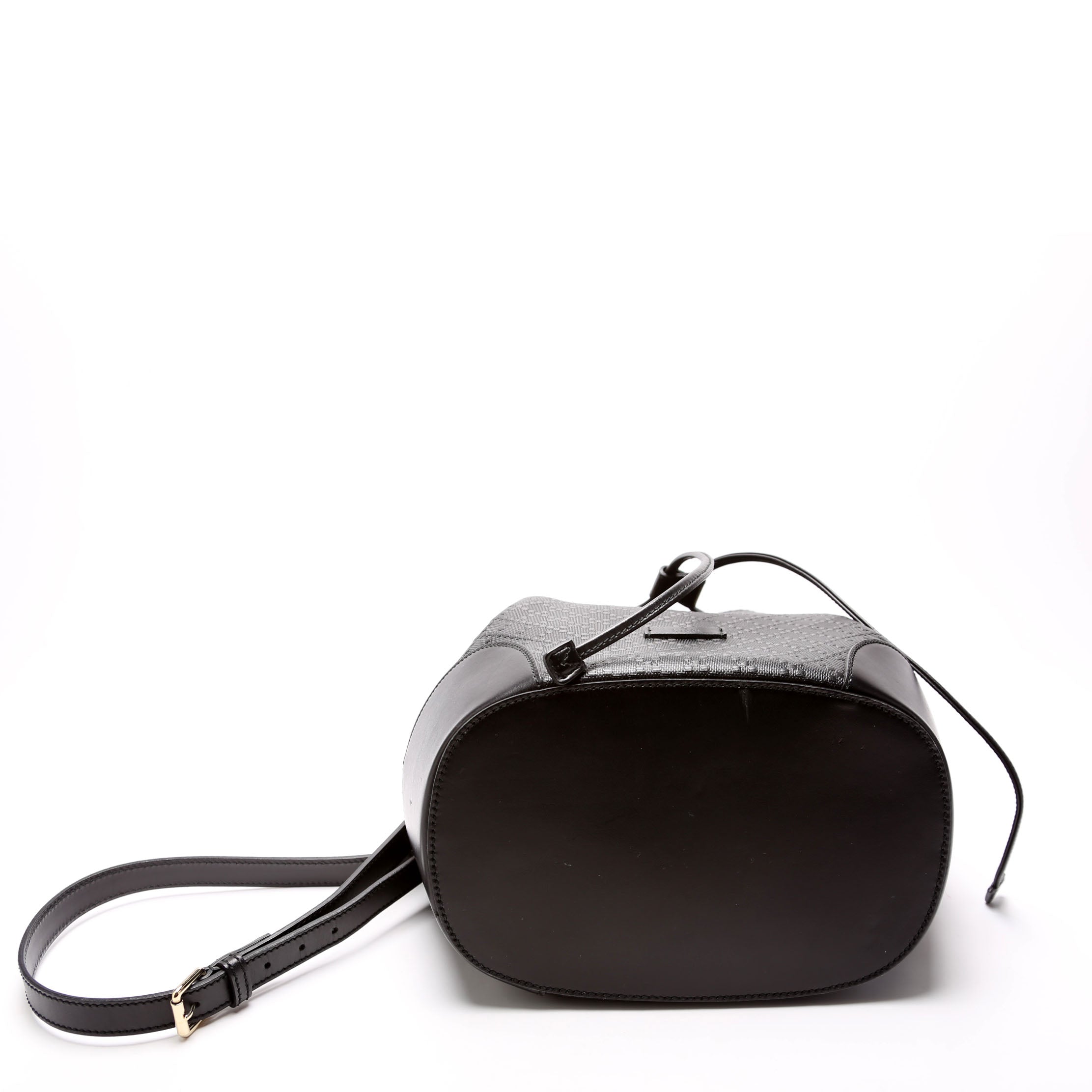 354228 Diamante Leather Bucket Medium Black