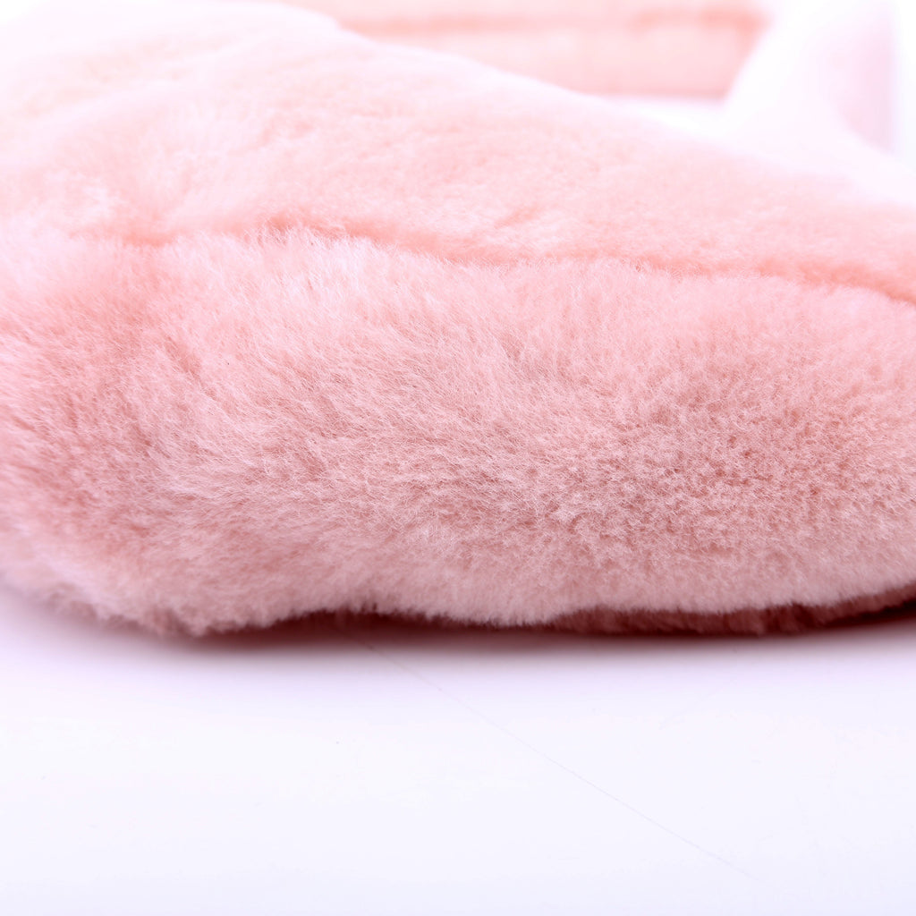 Prada Triangle Shearling Mini Bag Pink
