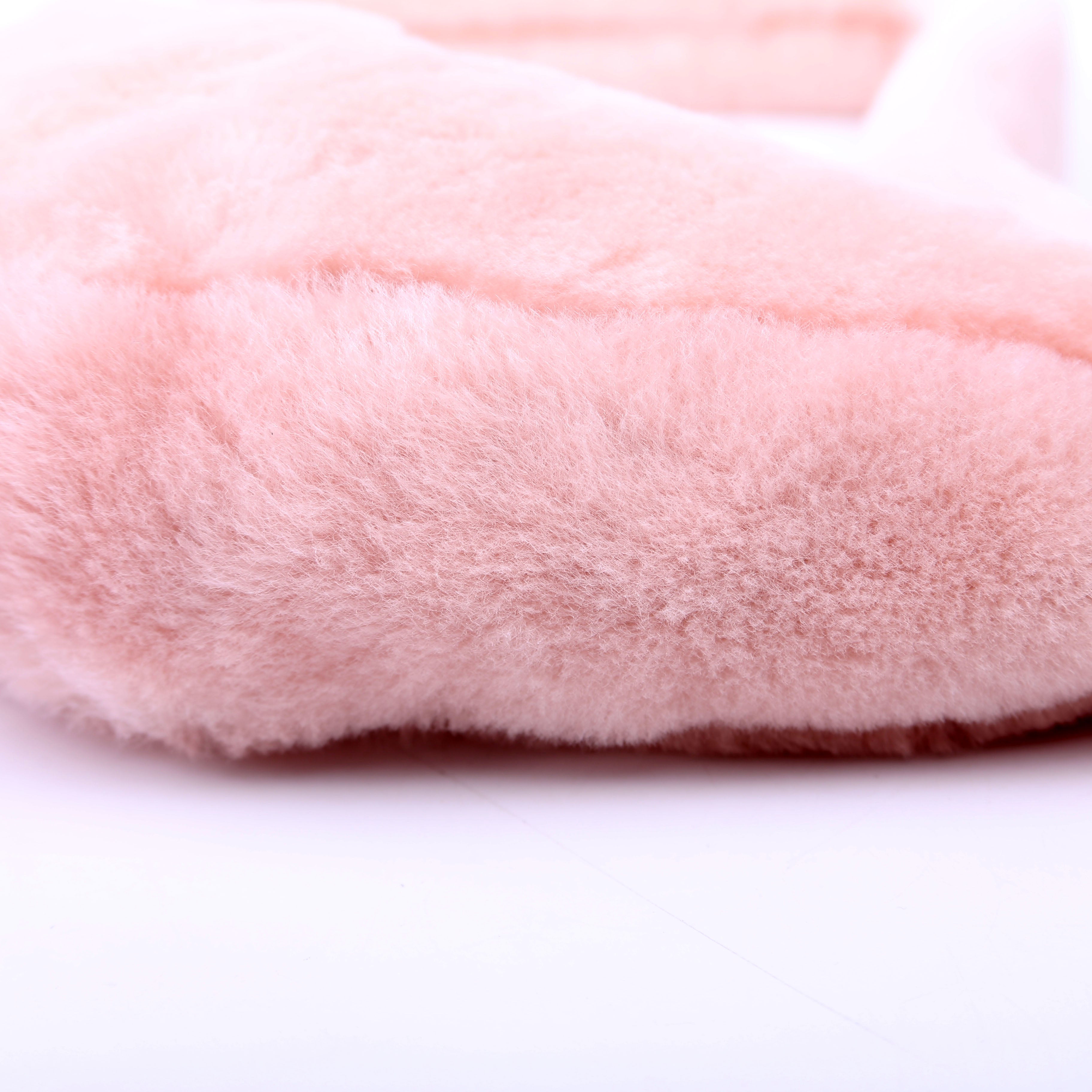 Prada Triangle Shearling Mini Bag Pink