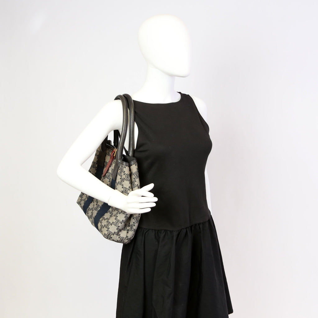 Macadam Canvas Tote Vintage Navy