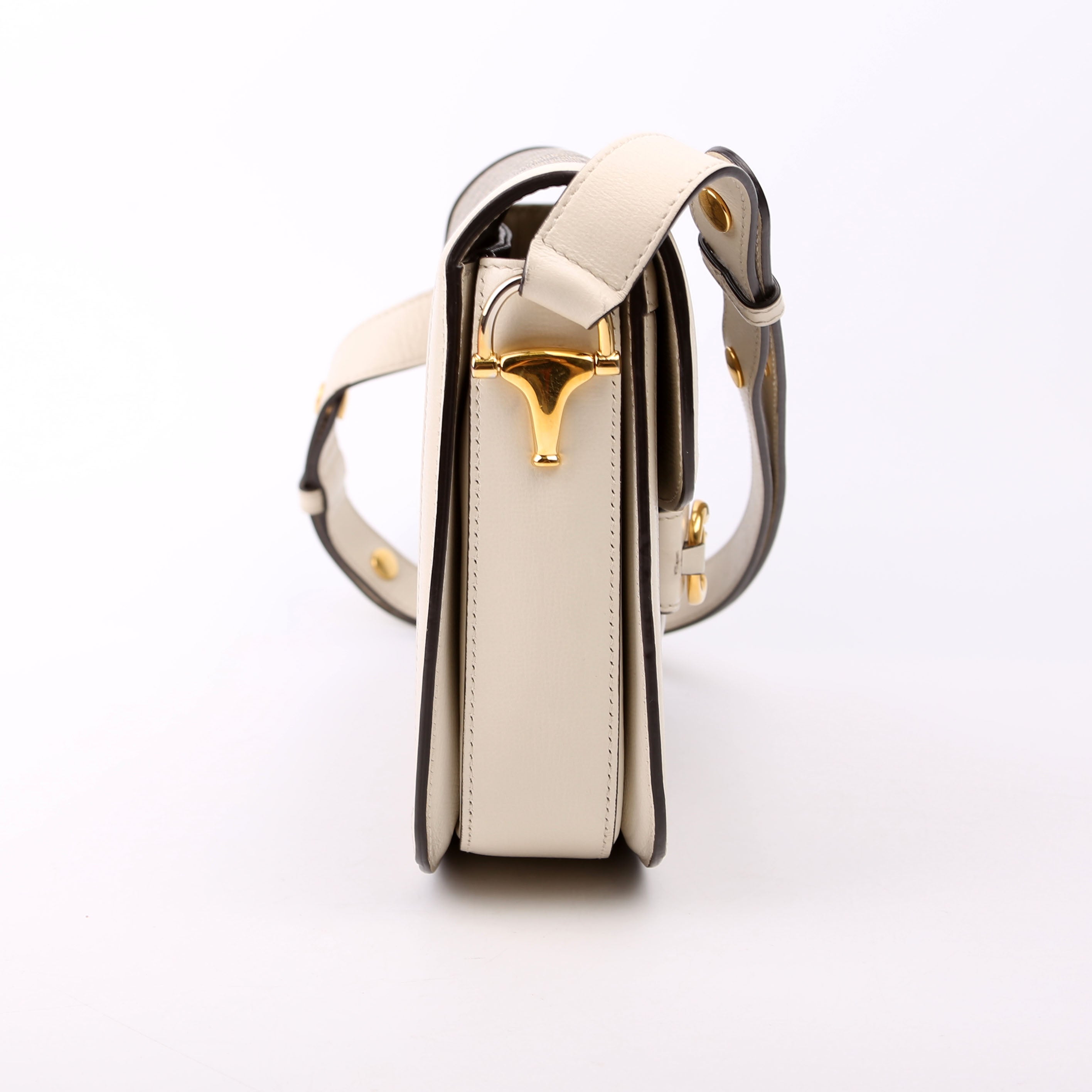 Gucci 602204 Horsebit 1955 Shoulder Bag White