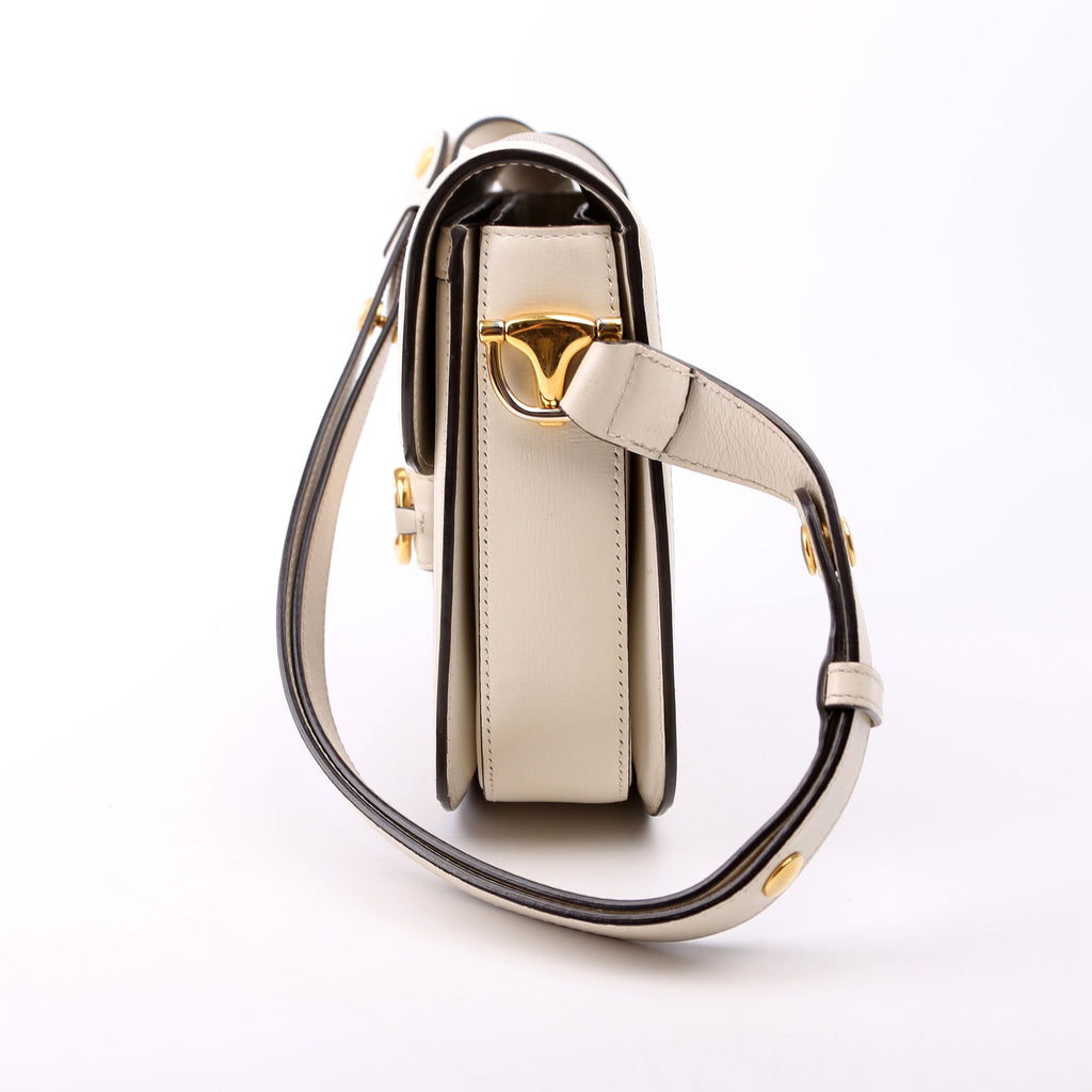 Gucci 602204 Horsebit 1955 Shoulder Bag White