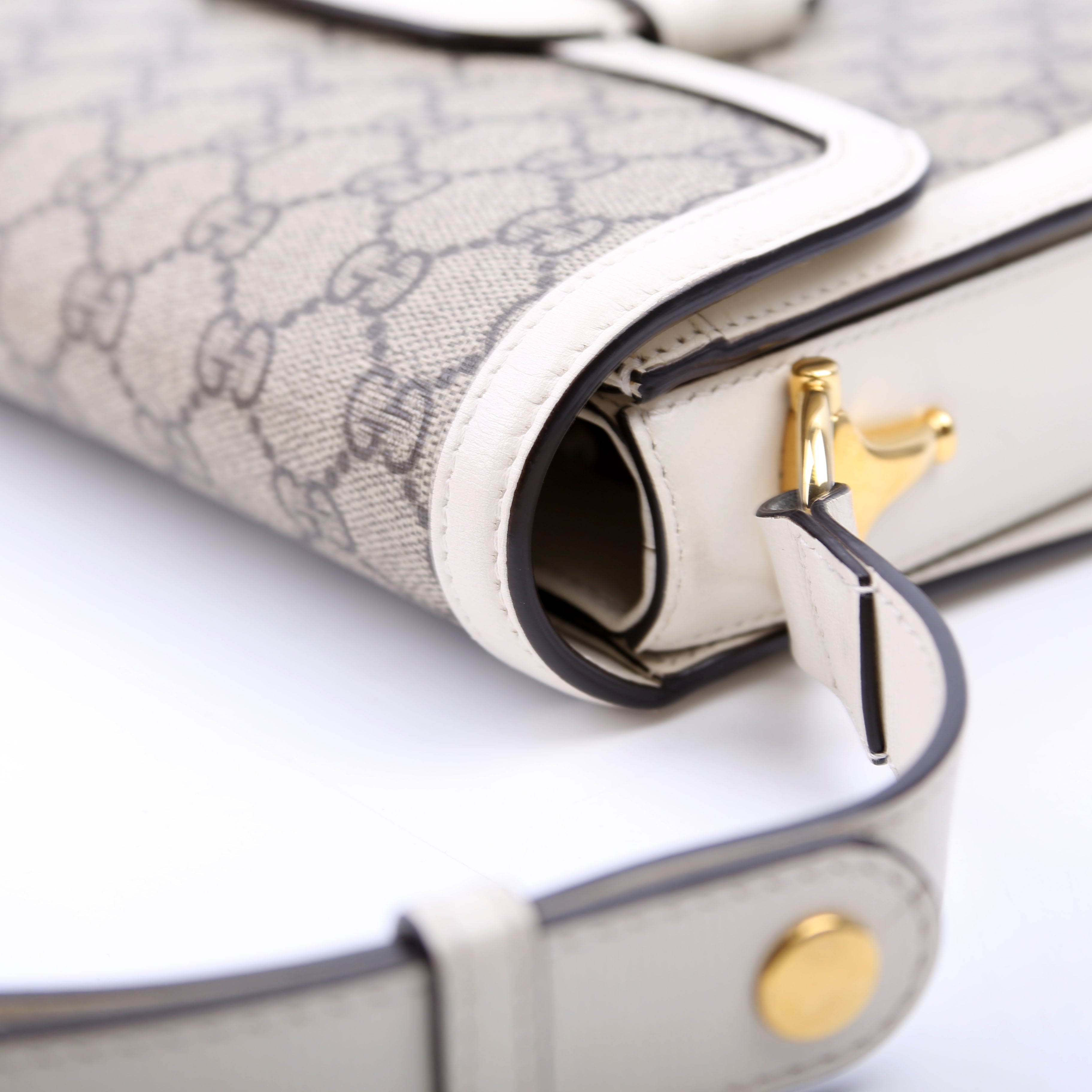 Gucci 602204 Horsebit 1955 Shoulder Bag White