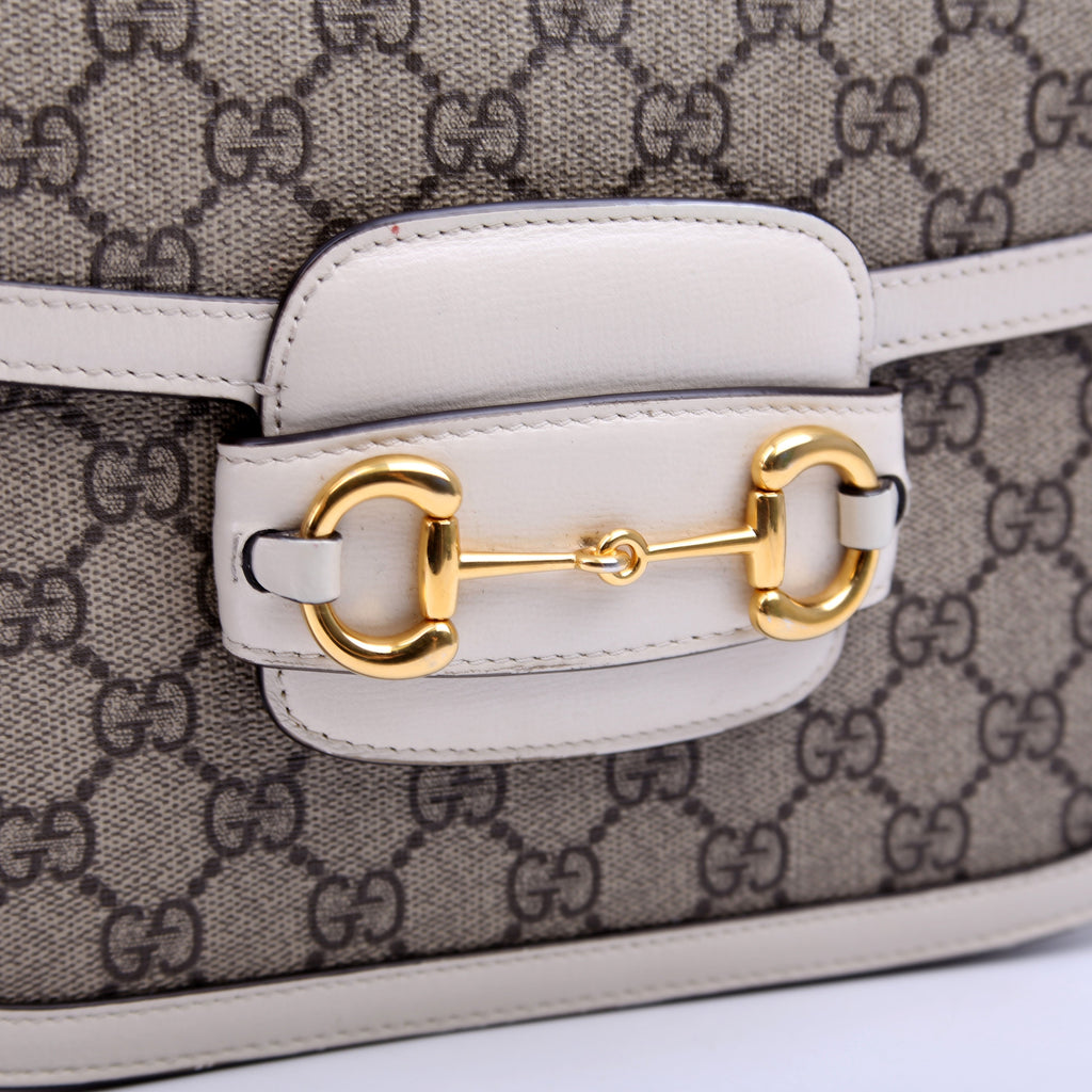 Gucci 602204 Horsebit 1955 Shoulder Bag White
