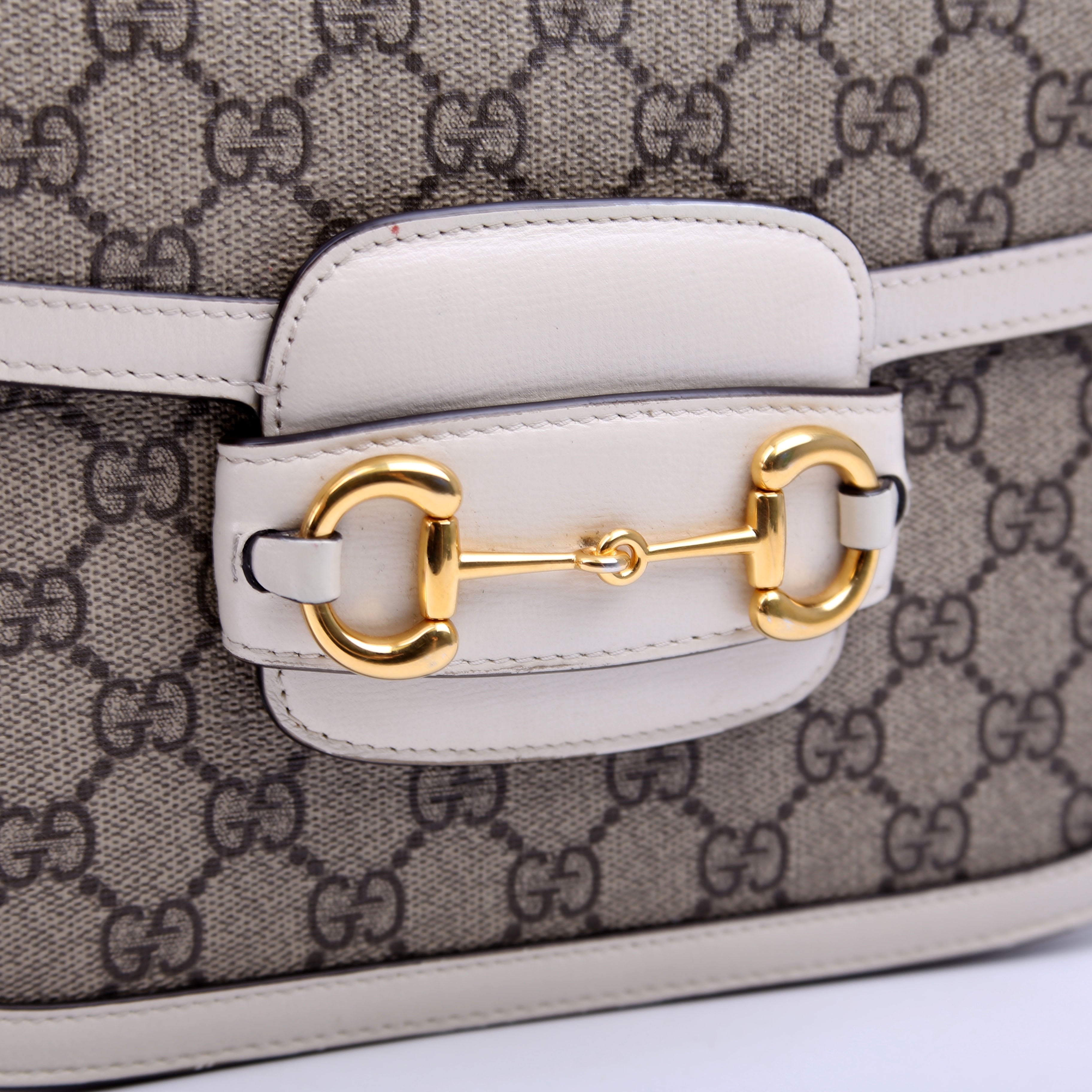 Gucci 602204 Horsebit 1955 Shoulder Bag White
