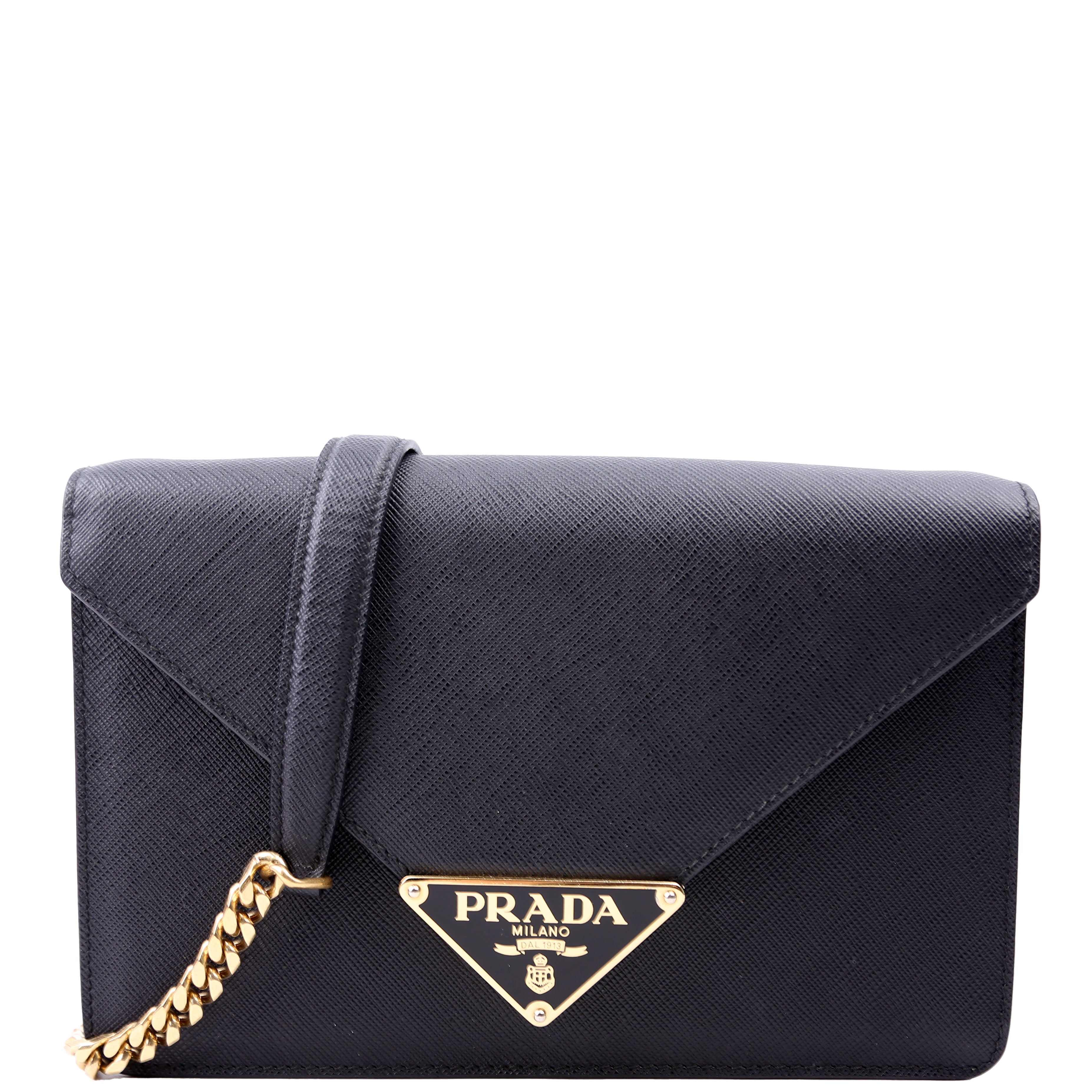 Triangle Envelope Saffiano Black