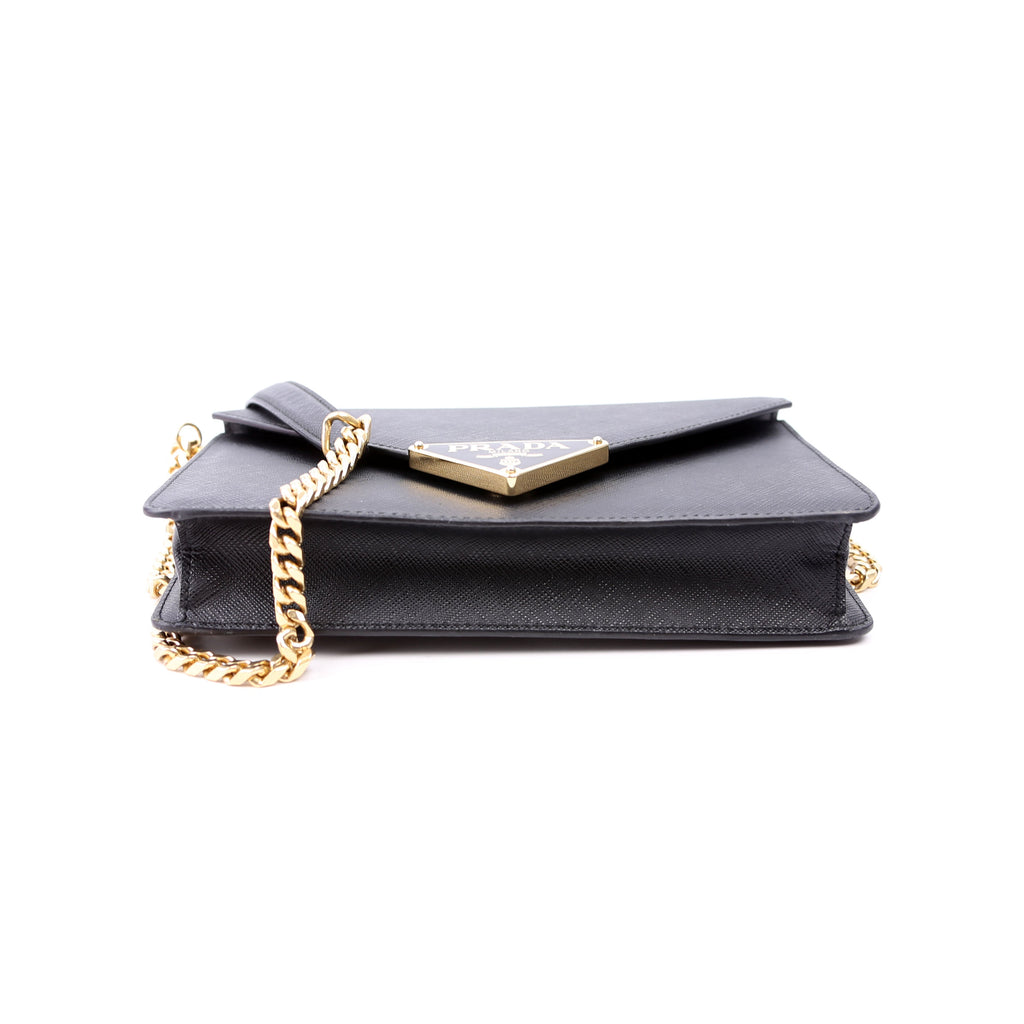 Triangle Envelope Saffiano Black