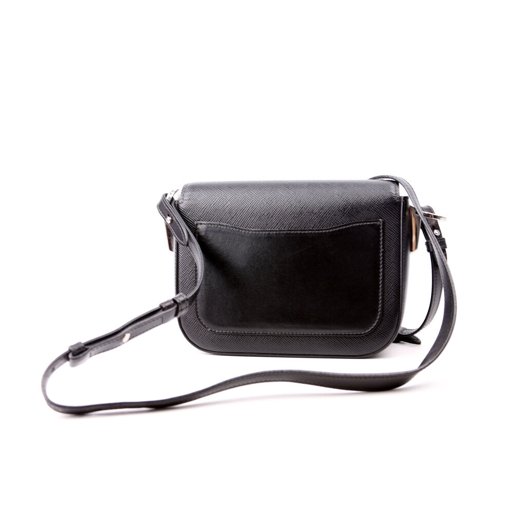 1BD249 Saffiano Flap Bag Black