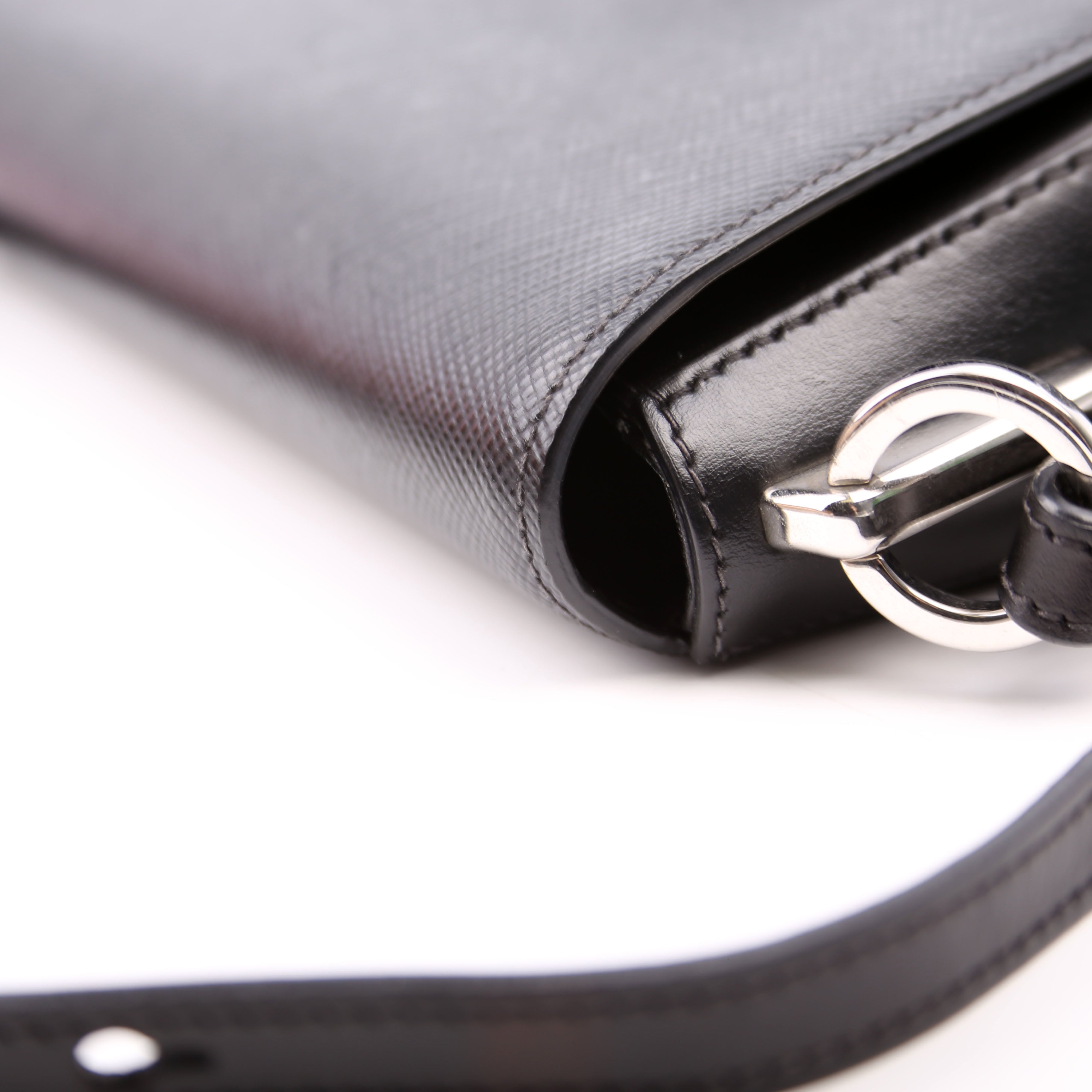1BD249 Saffiano Flap Bag Black