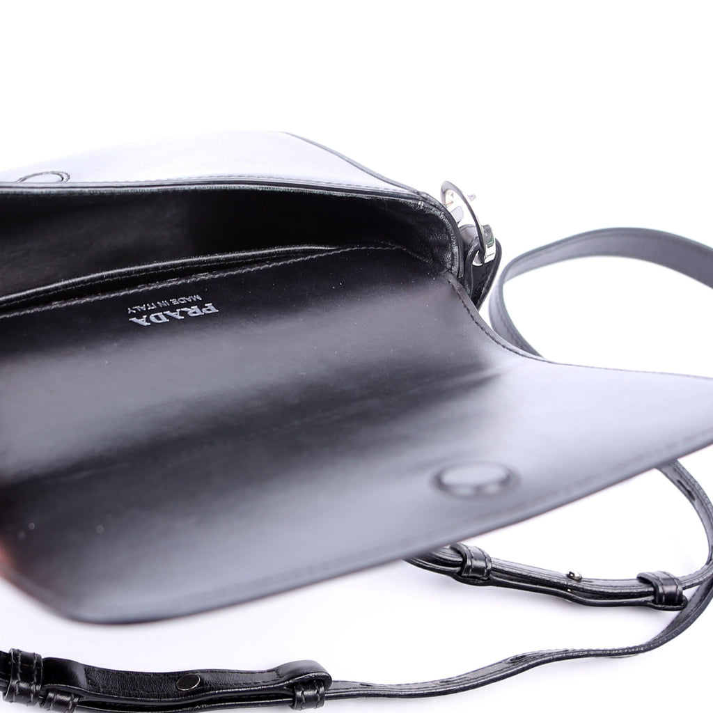 1BD249 Saffiano Flap Bag Black