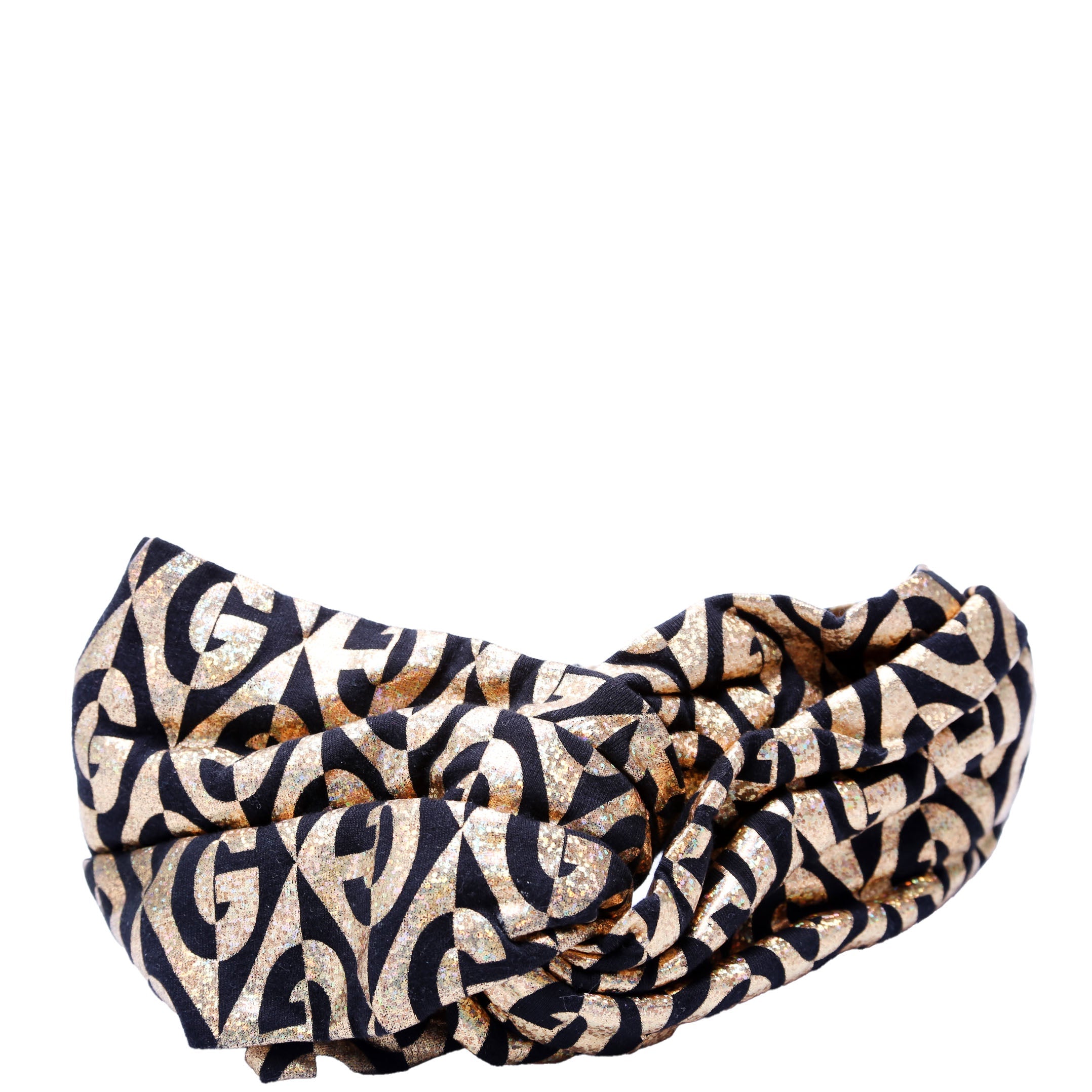 Gucci G Rhombus Metallic Headband Size Medium Gold/Black