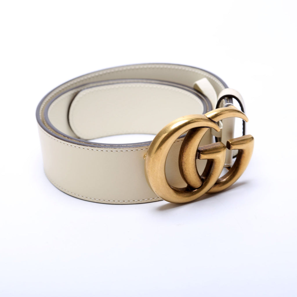 Gucci 414516 GG Marmont Belt Size 80/32 Cream