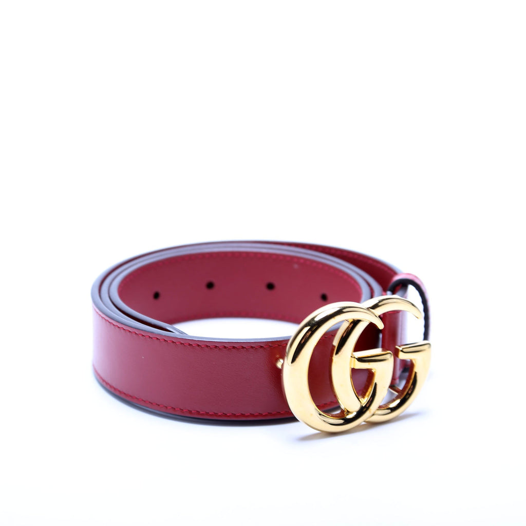 400593 GG Marmont Belt Size 75/30 Red/Gold