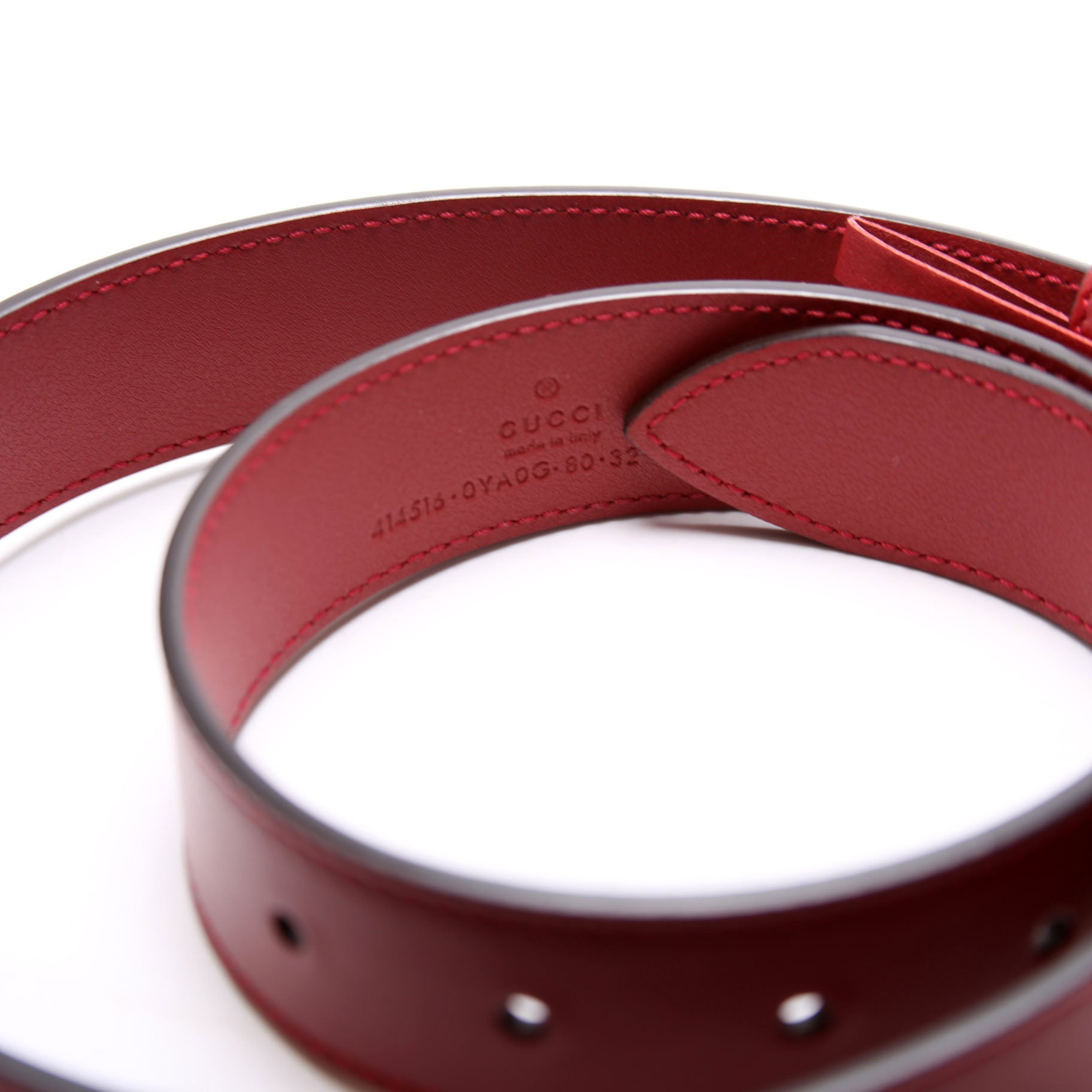 400593 GG Marmont Belt Size 75/30 Red/Gold