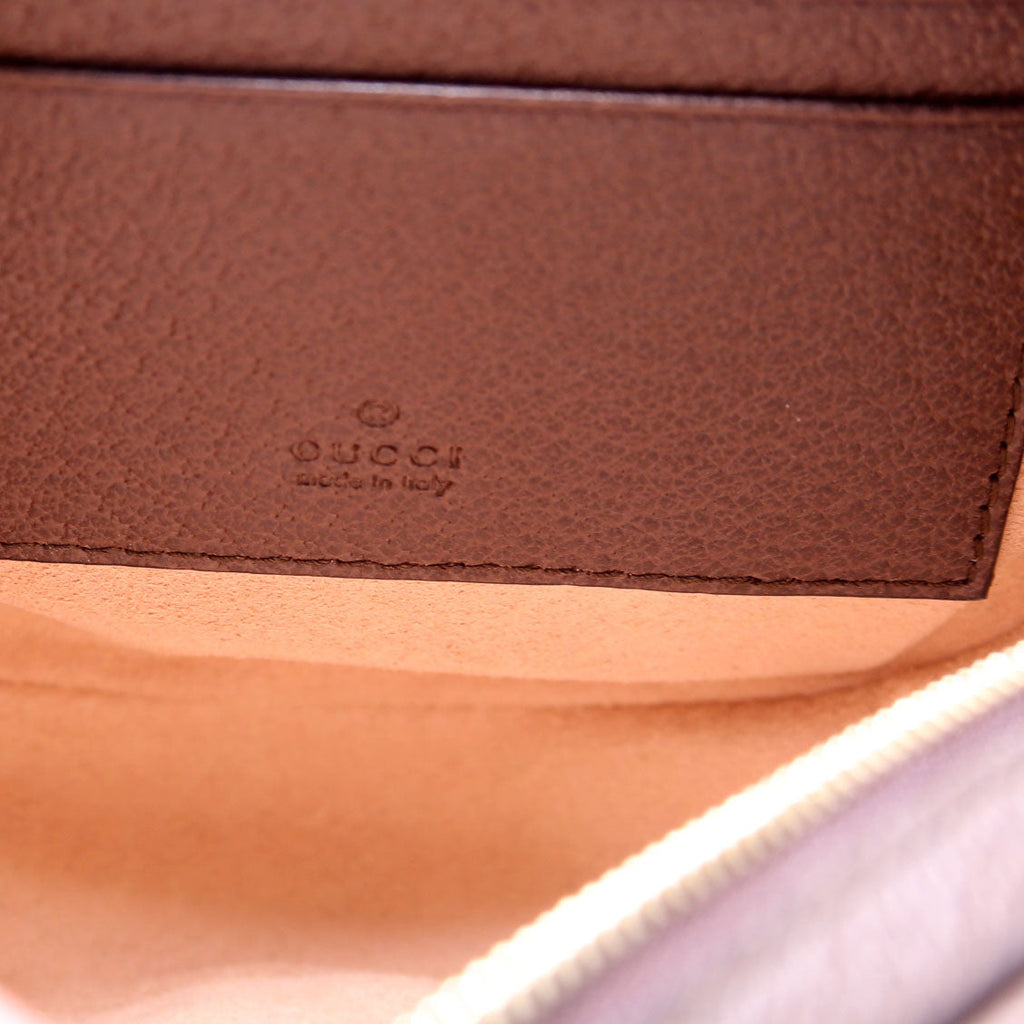 574841 GG Supreme Ophidia Round Wristlet Brown