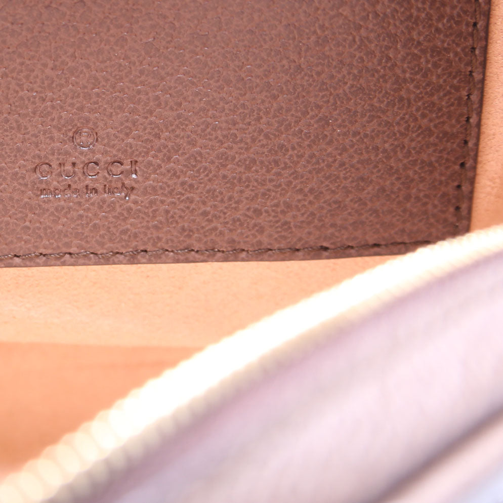 574841 GG Supreme Ophidia Round Wristlet Brown