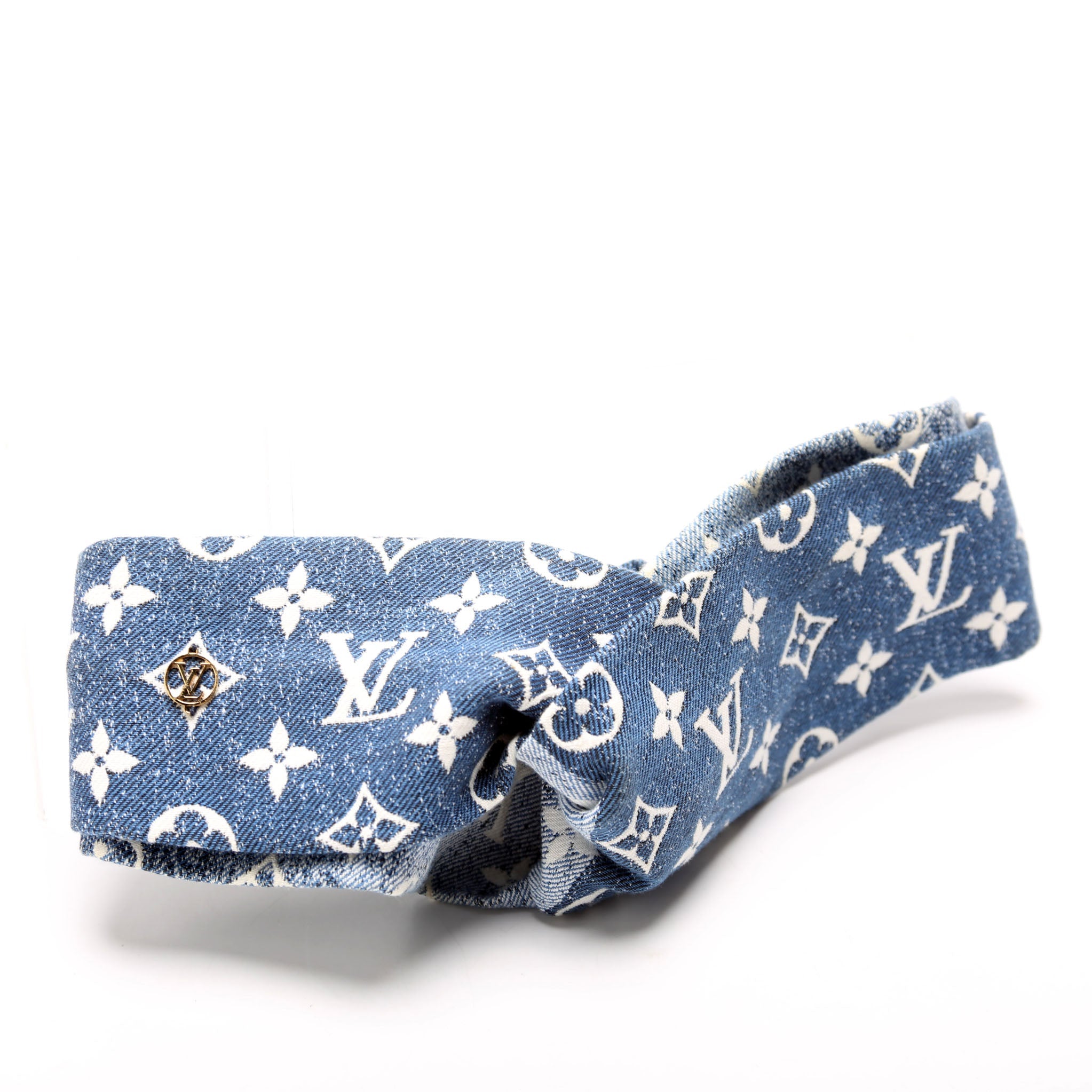 Jacquard Denim Bandeau Headband Blue/White