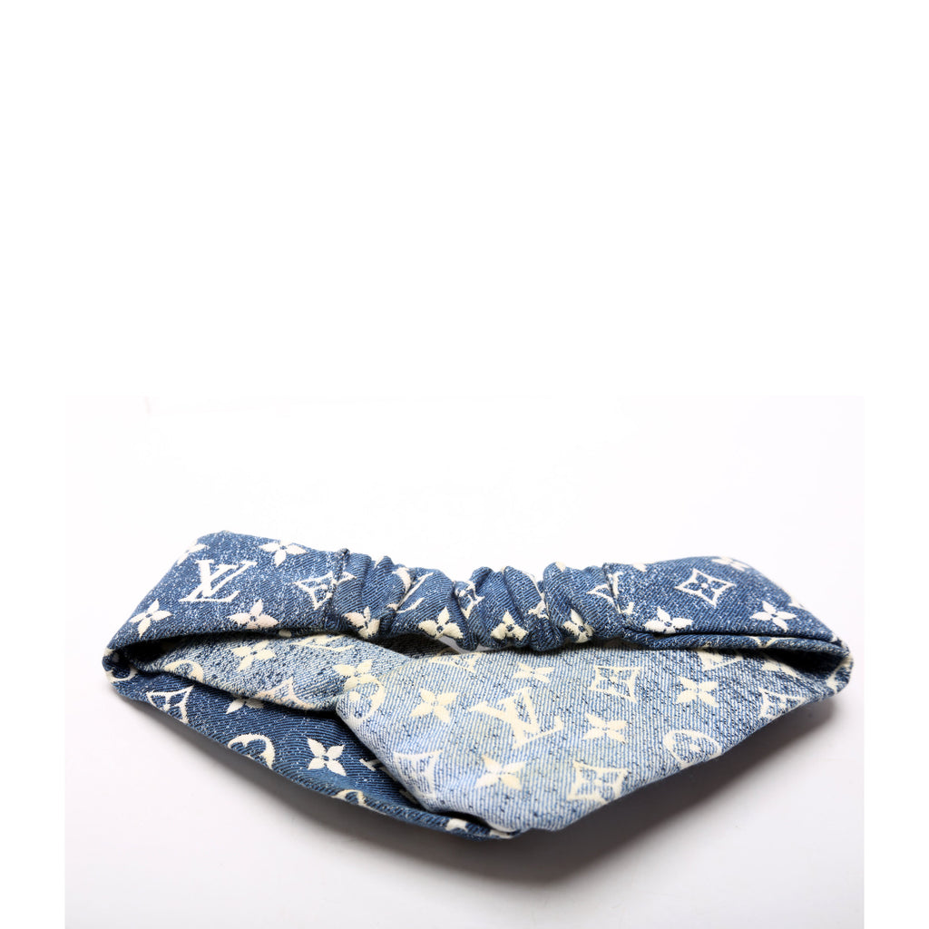 Jacquard Denim Bandeau Headband Blue/White