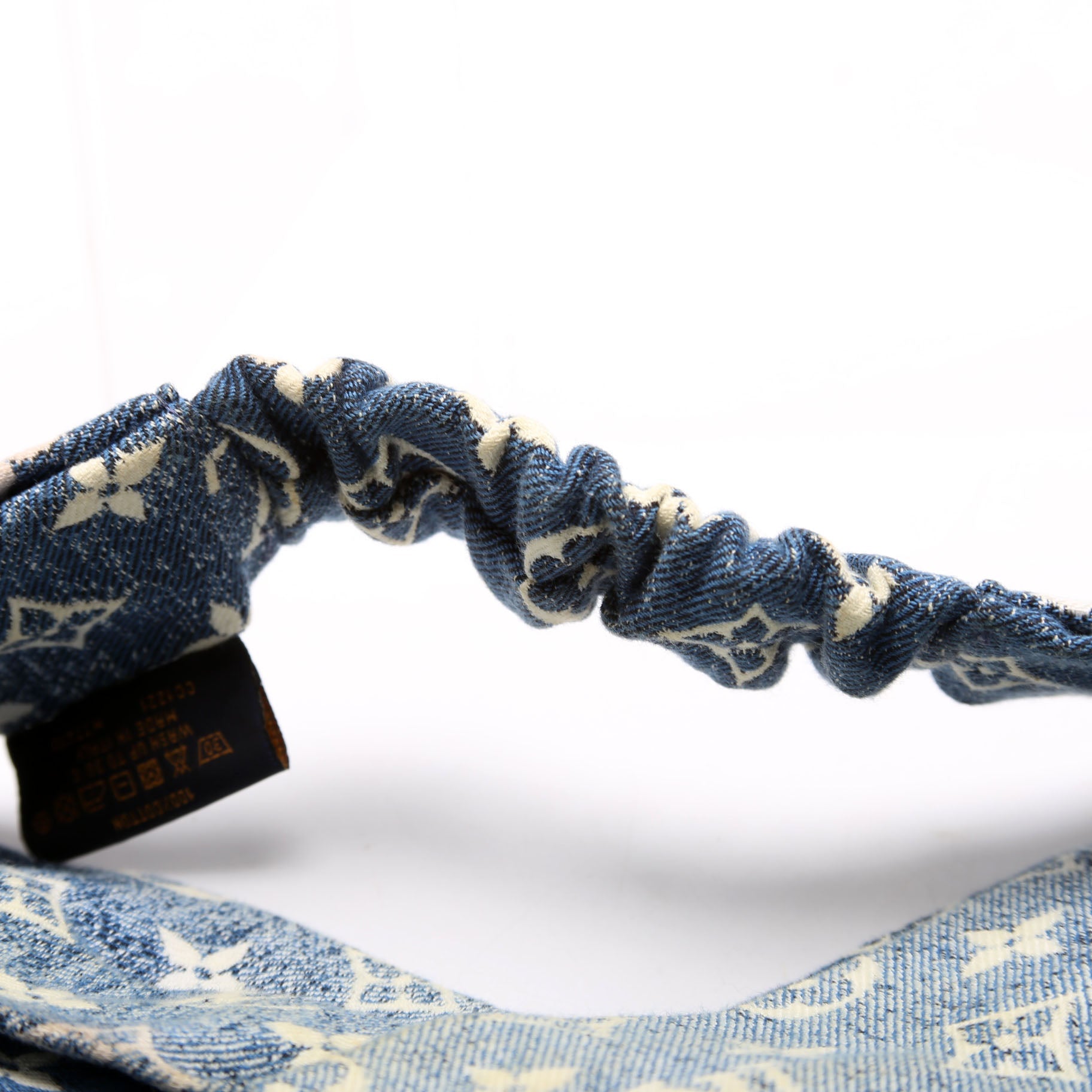 Jacquard Denim Bandeau Headband Blue/White