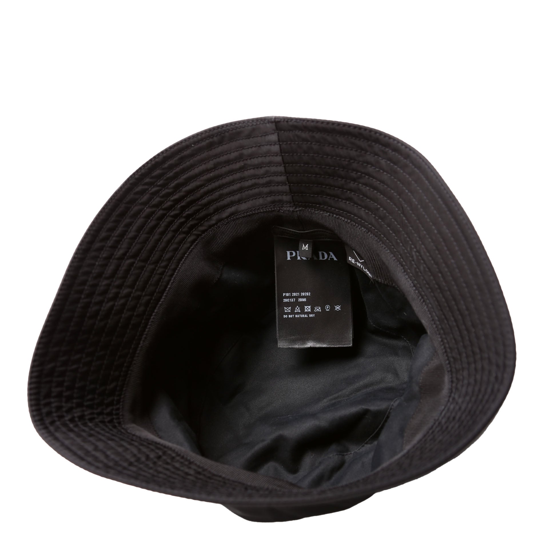 1HC137 Re-Nylon Triangle Logo Bucket Hat Size Medium Black