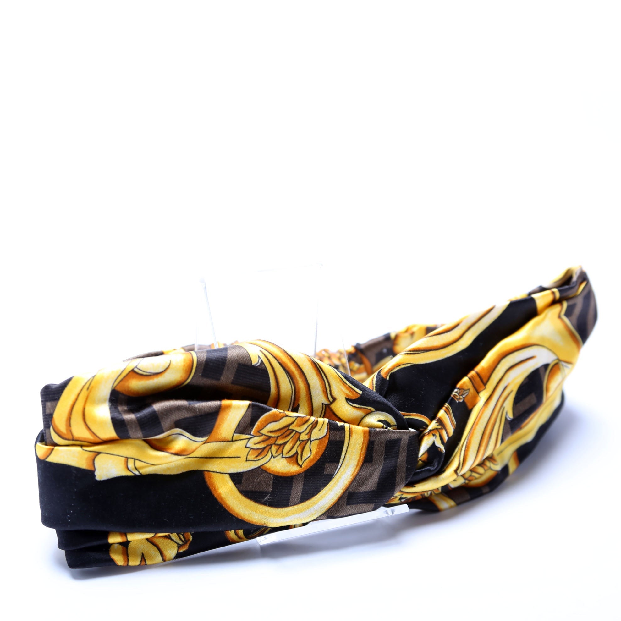Fendi Fendace Band Silk Headband Gold/Black