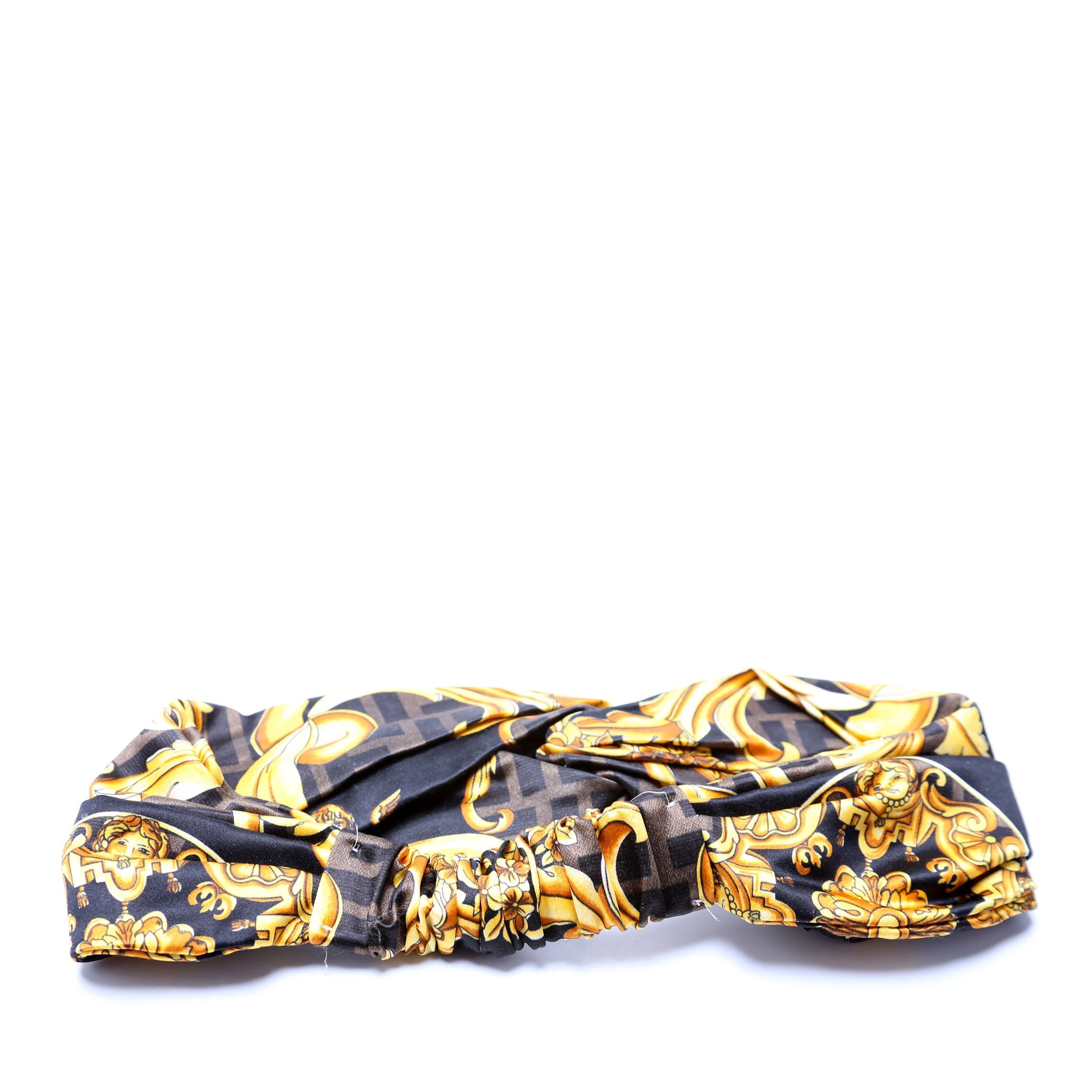 Fendi Fendace Band Silk Headband Gold/Black