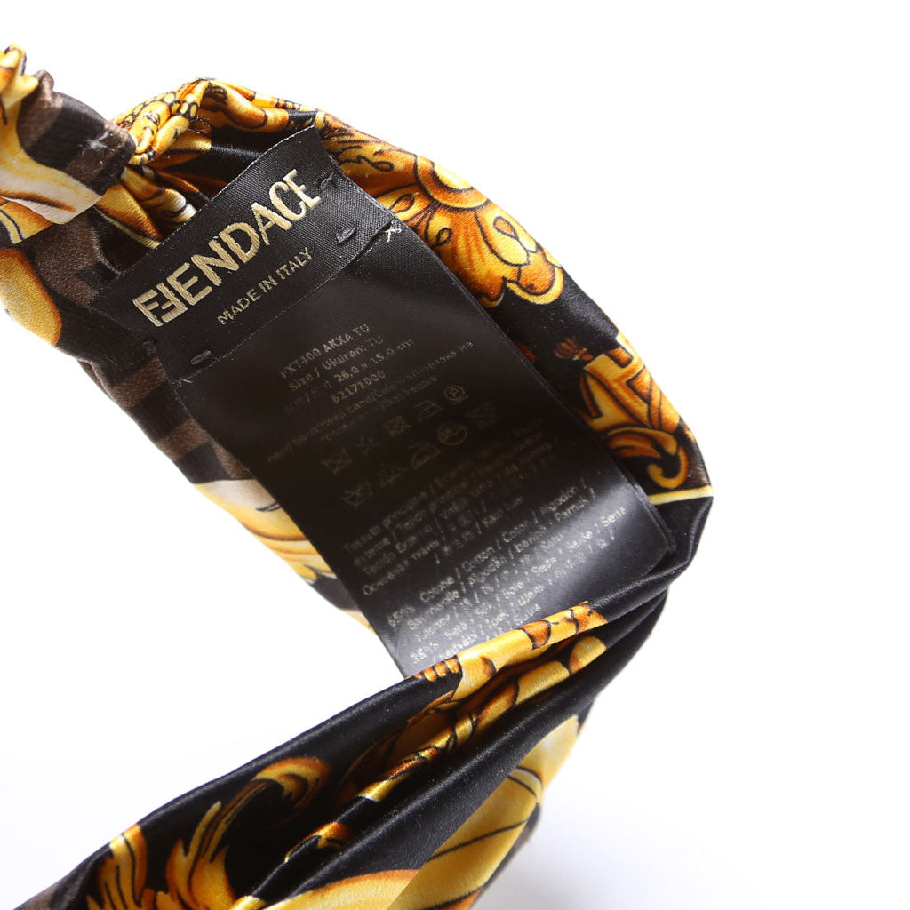 Fendi Fendace Band Silk Headband Gold/Black