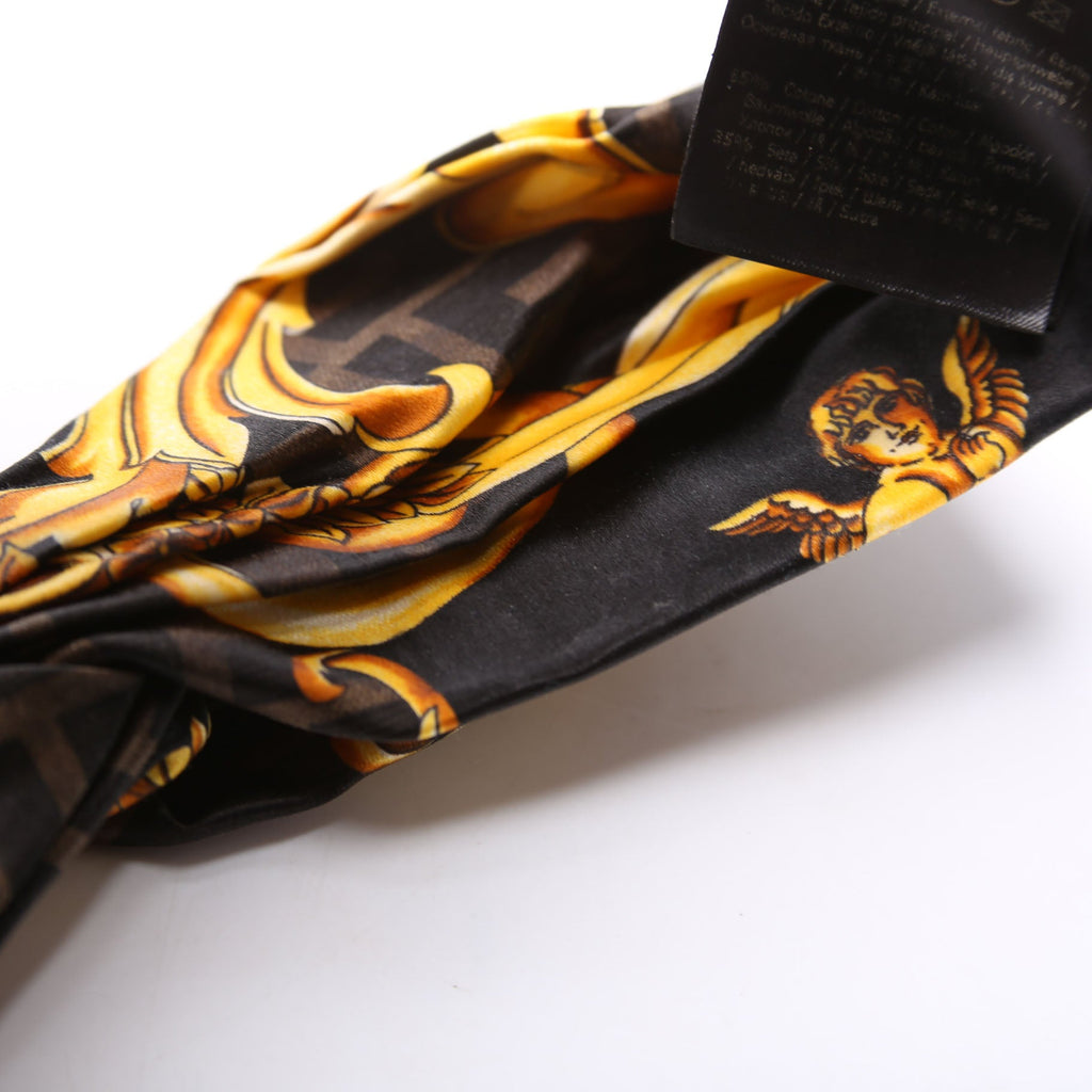 Fendi Fendace Band Silk Headband Gold/Black