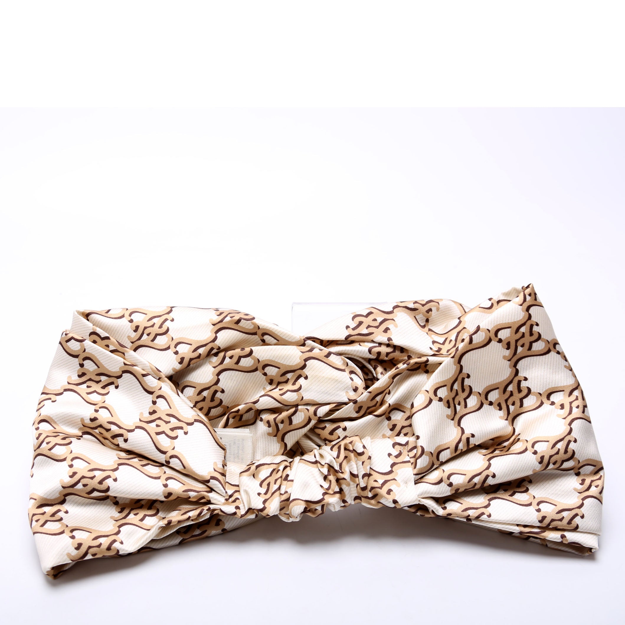 Duchesse Logo Silk Headband Gold/Cream