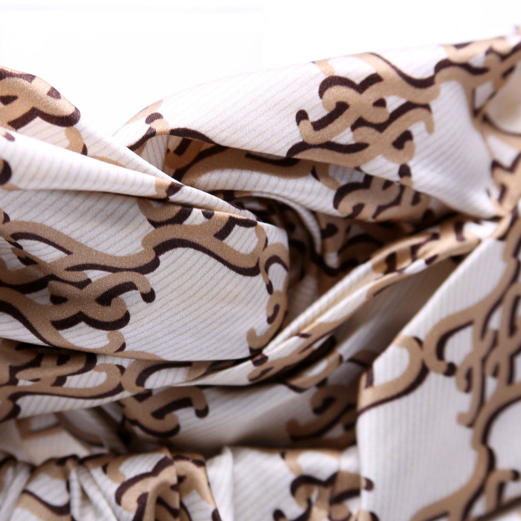 Duchesse Logo Silk Headband Gold/Cream