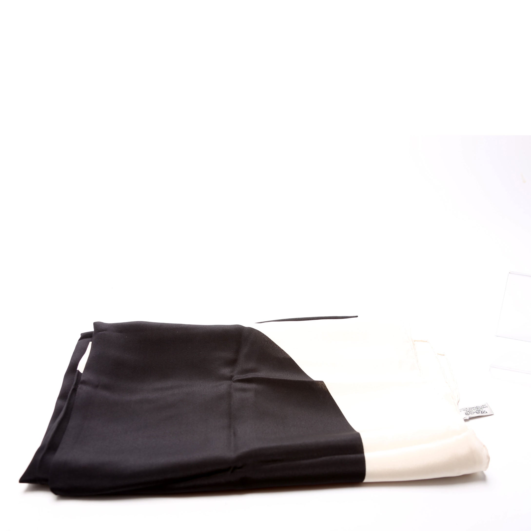 CC Logo Wrap Silk Scarf Cream/Black