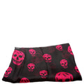 Skull Print Square Silk Scarf Black/Pink