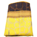 Yellow Leopard Silk Square Vintage Scarf Yellow/Brown