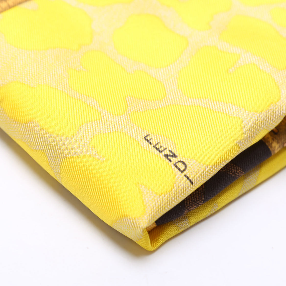 Yellow Leopard Silk Square Vintage Scarf Yellow/Brown