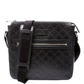 406410 Flat Messenger Small Guccissima Black
