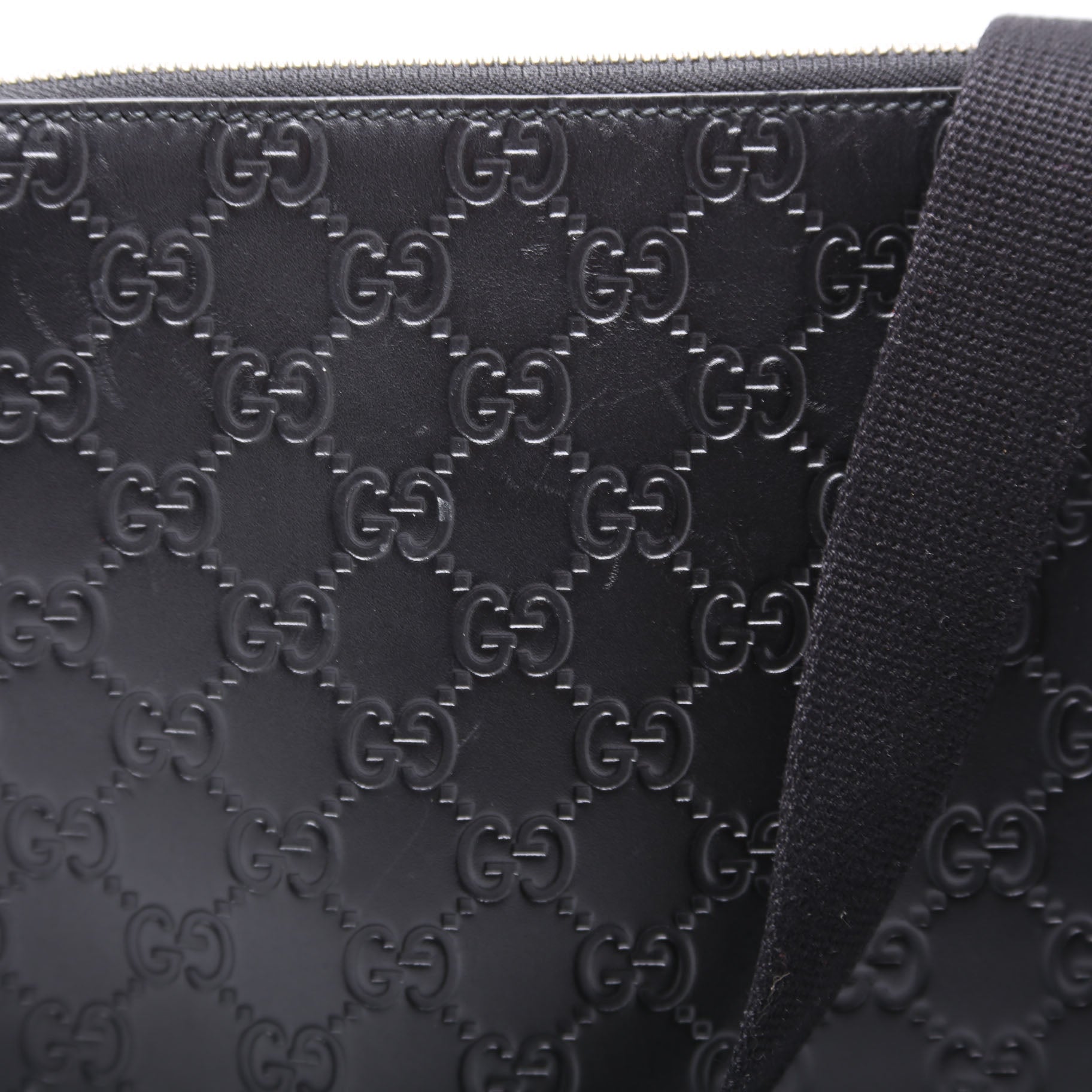 406410 Flat Messenger Small Guccissima Black
