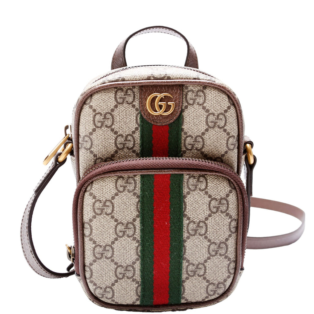 Gucci 671682 GG Supreme Ophidia Mini Shoulder Bag Brown