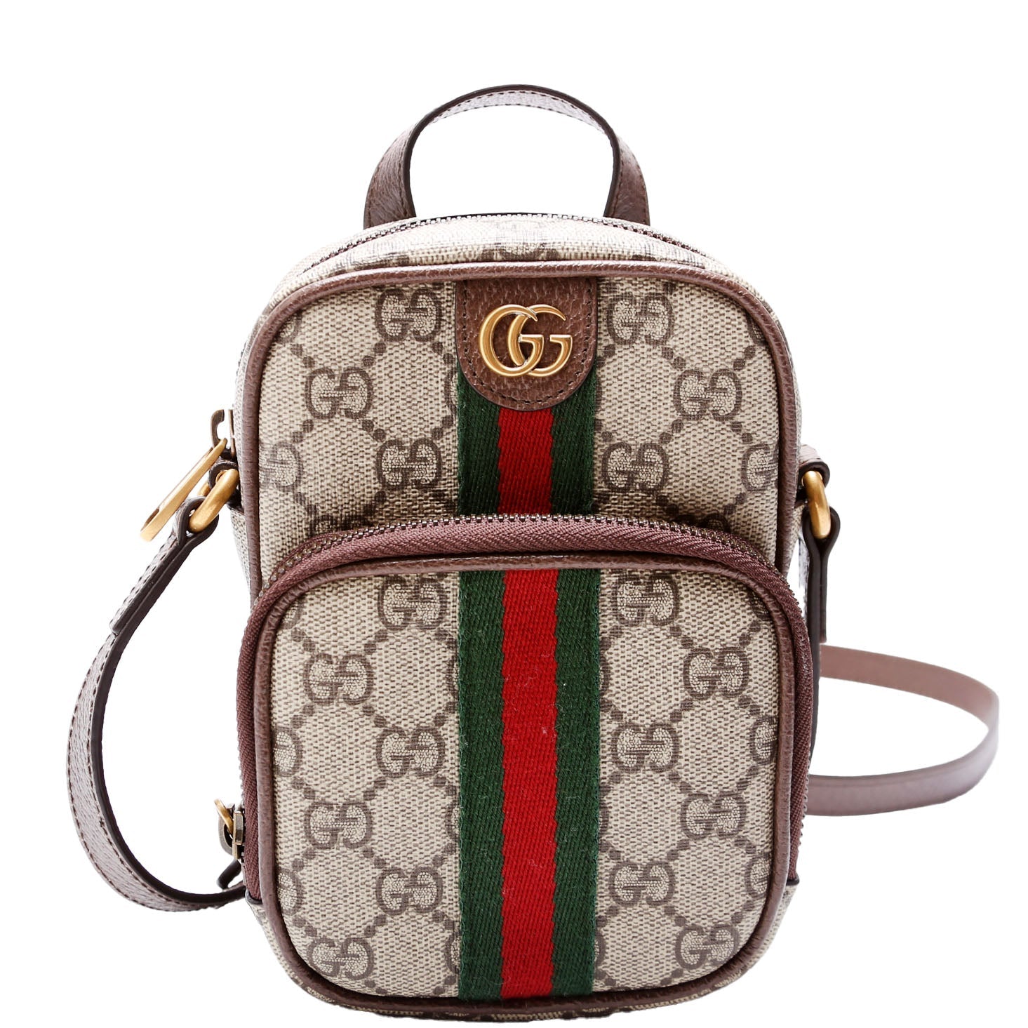 Gucci 671682 GG Supreme Ophidia Mini Shoulder Bag Brown