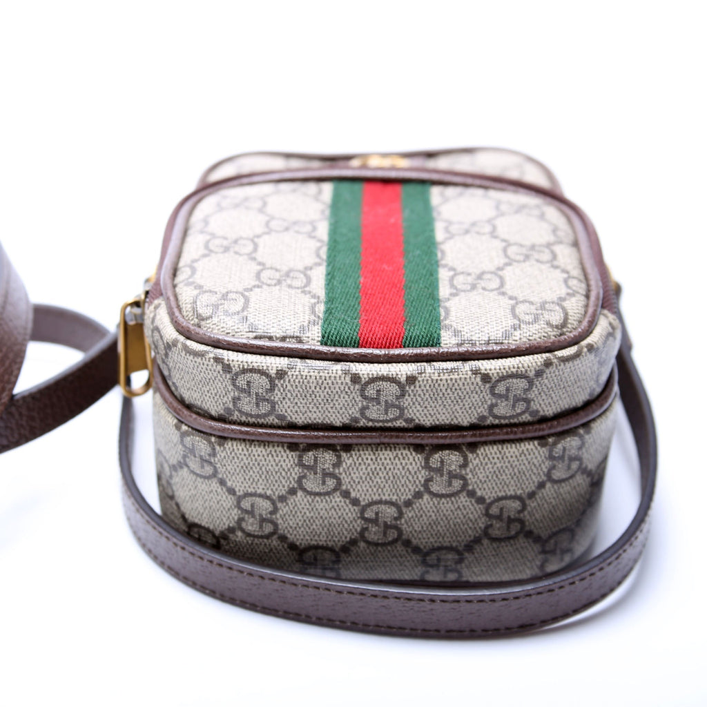 Gucci 671682 GG Supreme Ophidia Mini Shoulder Bag Brown