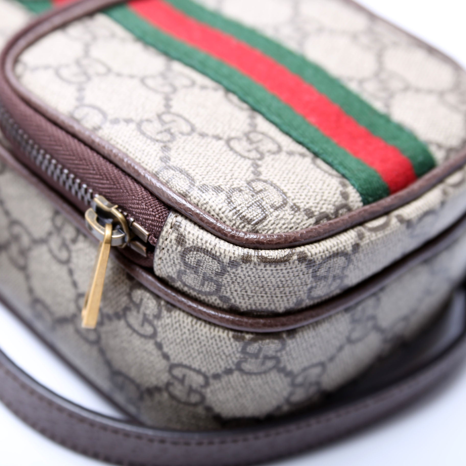 Gucci 671682 GG Supreme Ophidia Mini Shoulder Bag Brown
