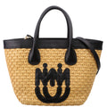 Miu Miu Logo Straw Top Handle